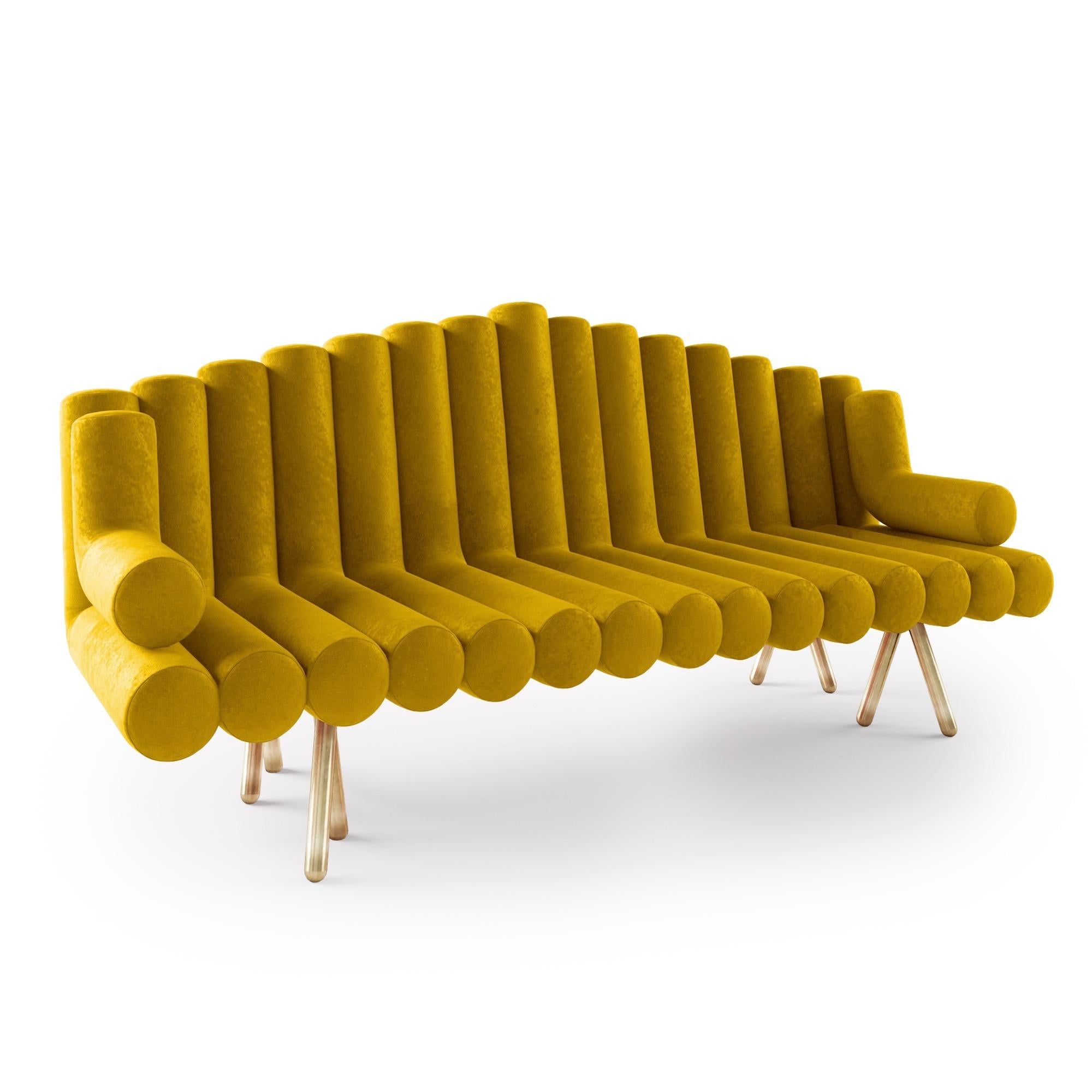 The Flute Sofa takes its inspiration from the pan flute. Unique and beautiful the Flute Sofa is one of Troy Smith's best sellers. Built to exacting standards and quality. The flute sofa is elegantly crafted and built to last. Each tube is