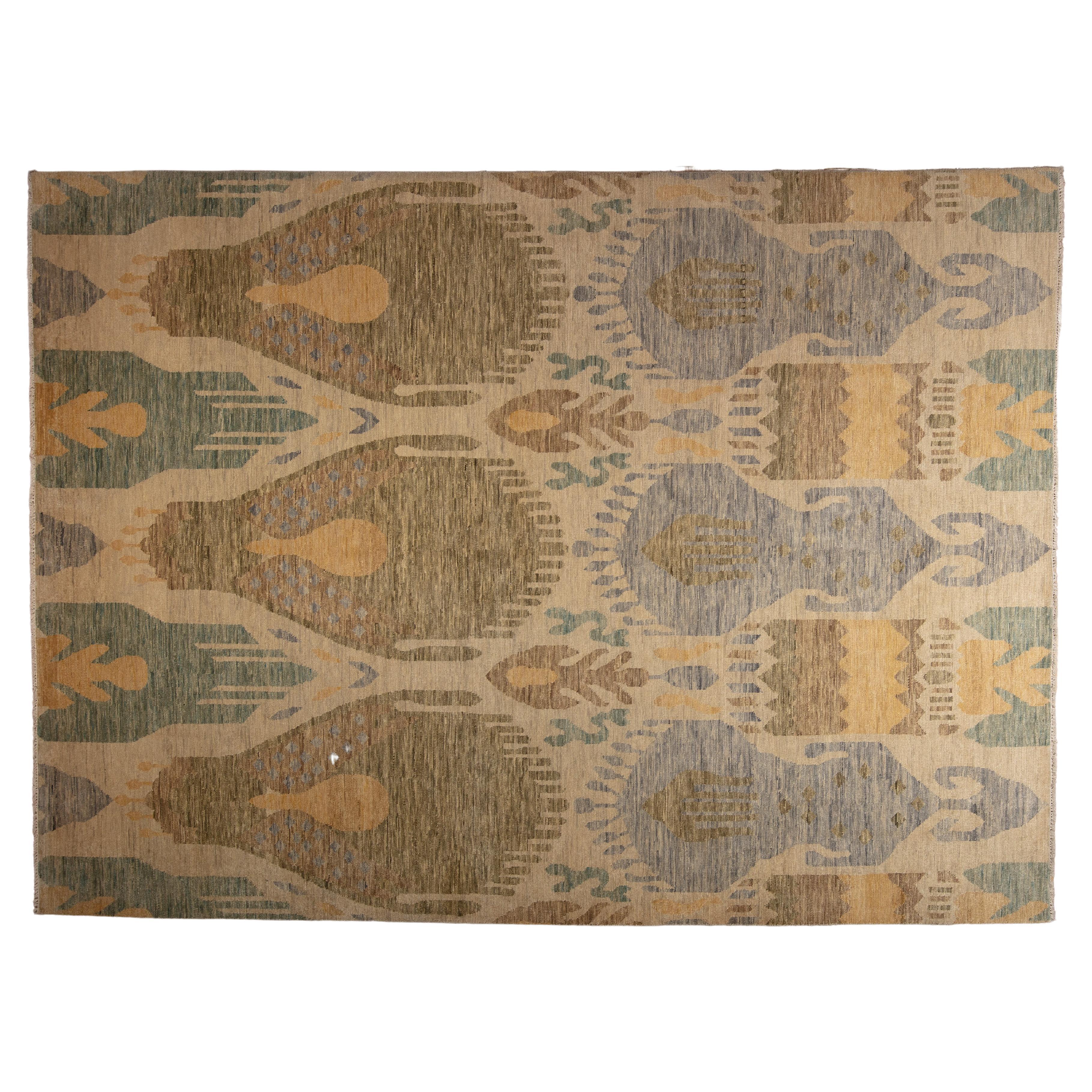 21st Century Contemporary Ikat Rug For Sale