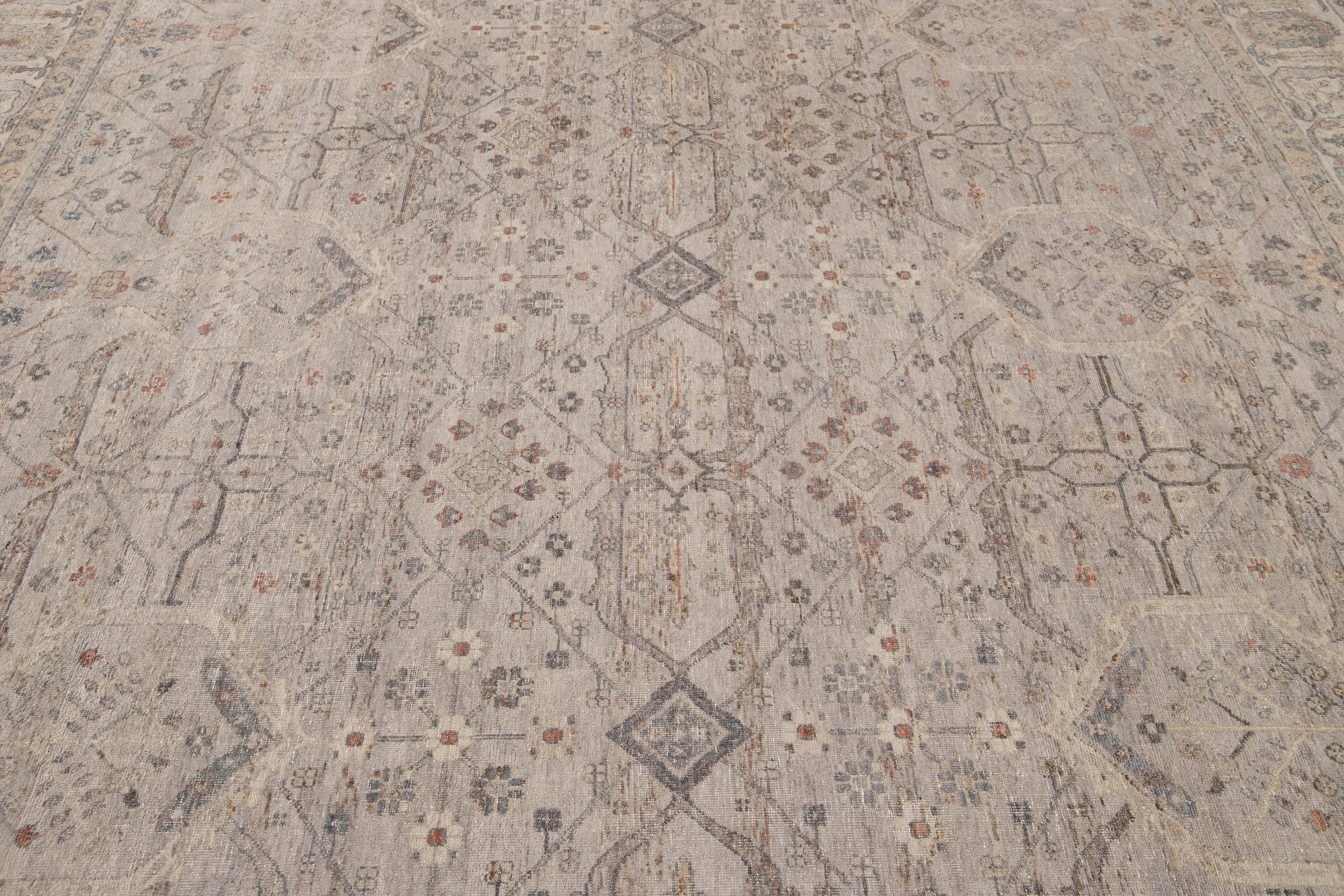 21st Century Contemporary Indian Square Wool Rug 7