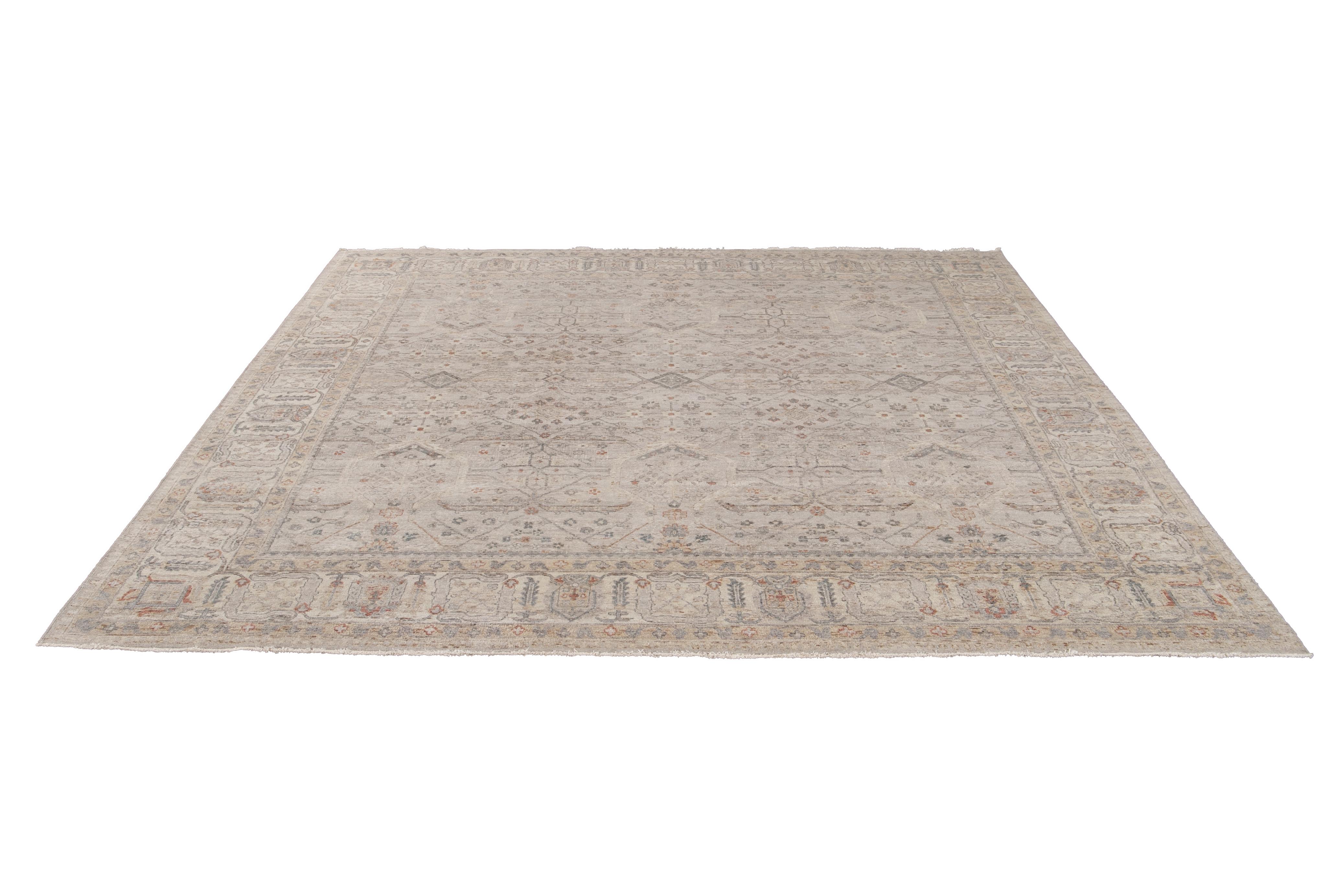 21st Century Contemporary Indian Square Wool Rug 12