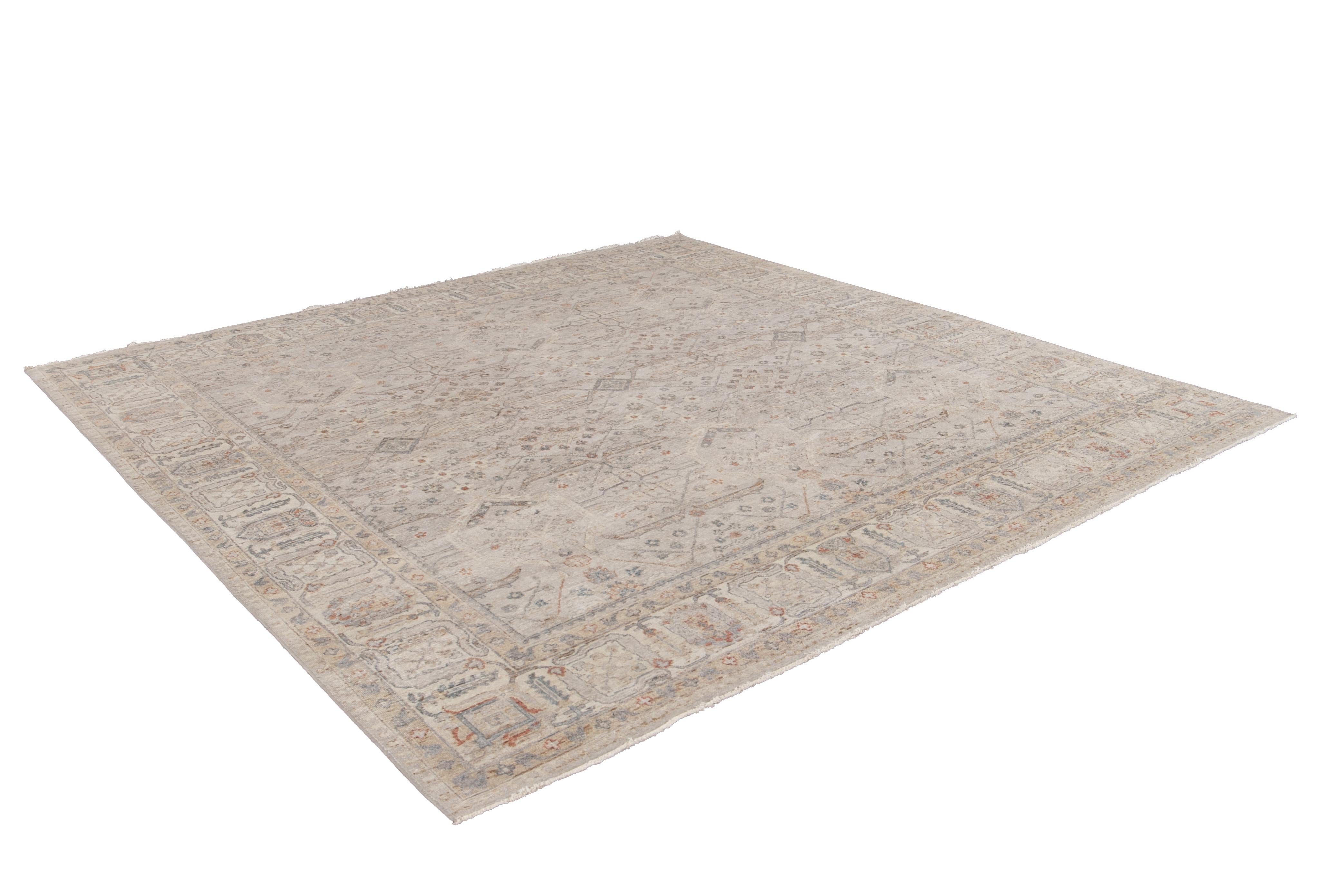 21st Century Contemporary Indian Square Wool Rug 13