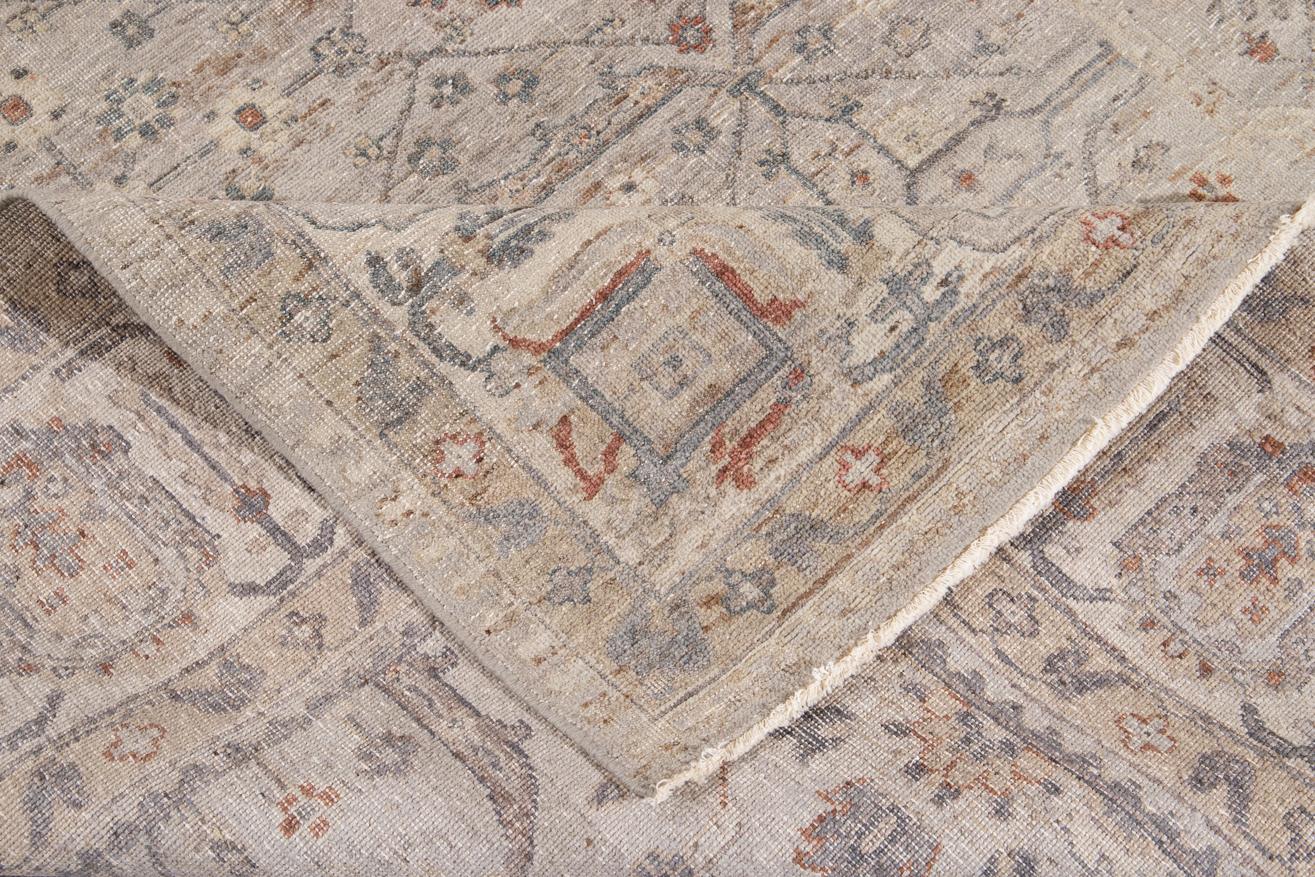 Hand-Knotted 21st Century Contemporary Indian Square Wool Rug