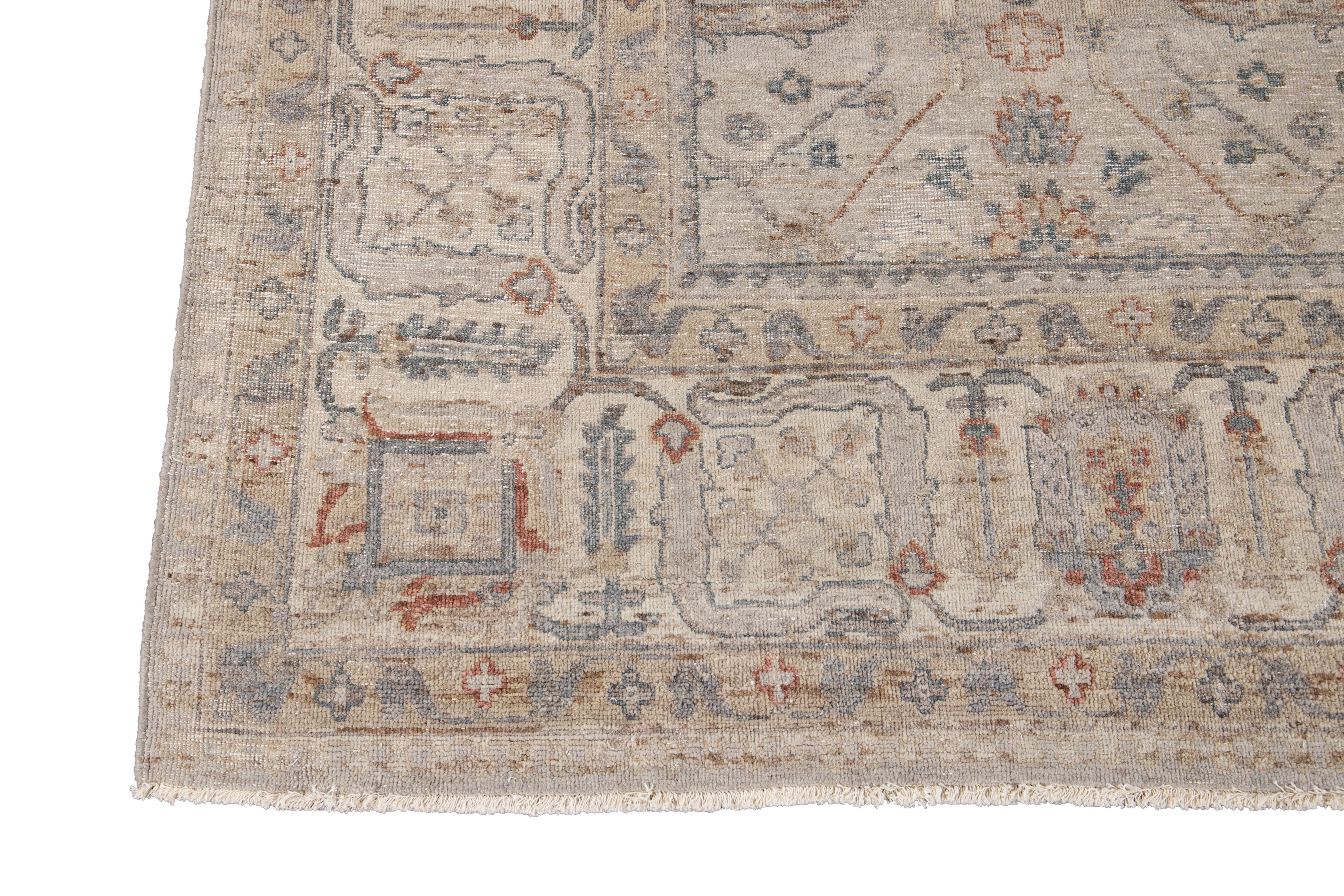 21st Century Contemporary Indian Square Wool Rug 4