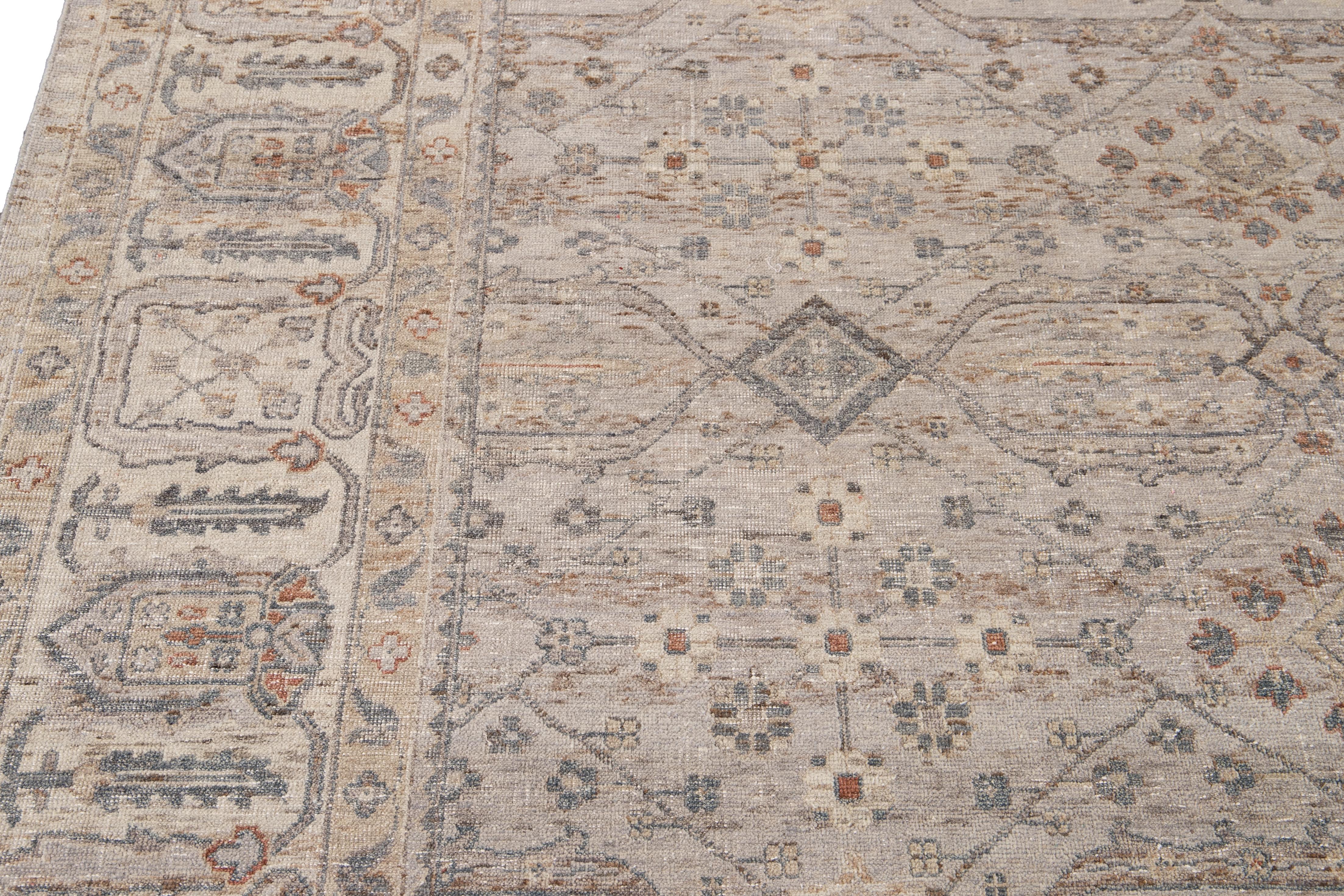 21st Century Contemporary Indian Square Wool Rug 5