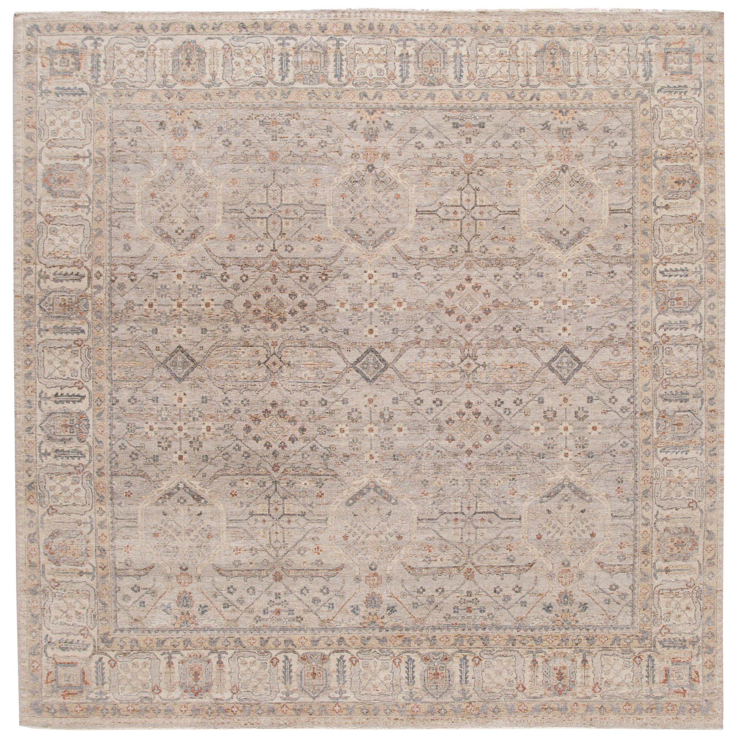 21st Century Contemporary Indian Square Wool Rug