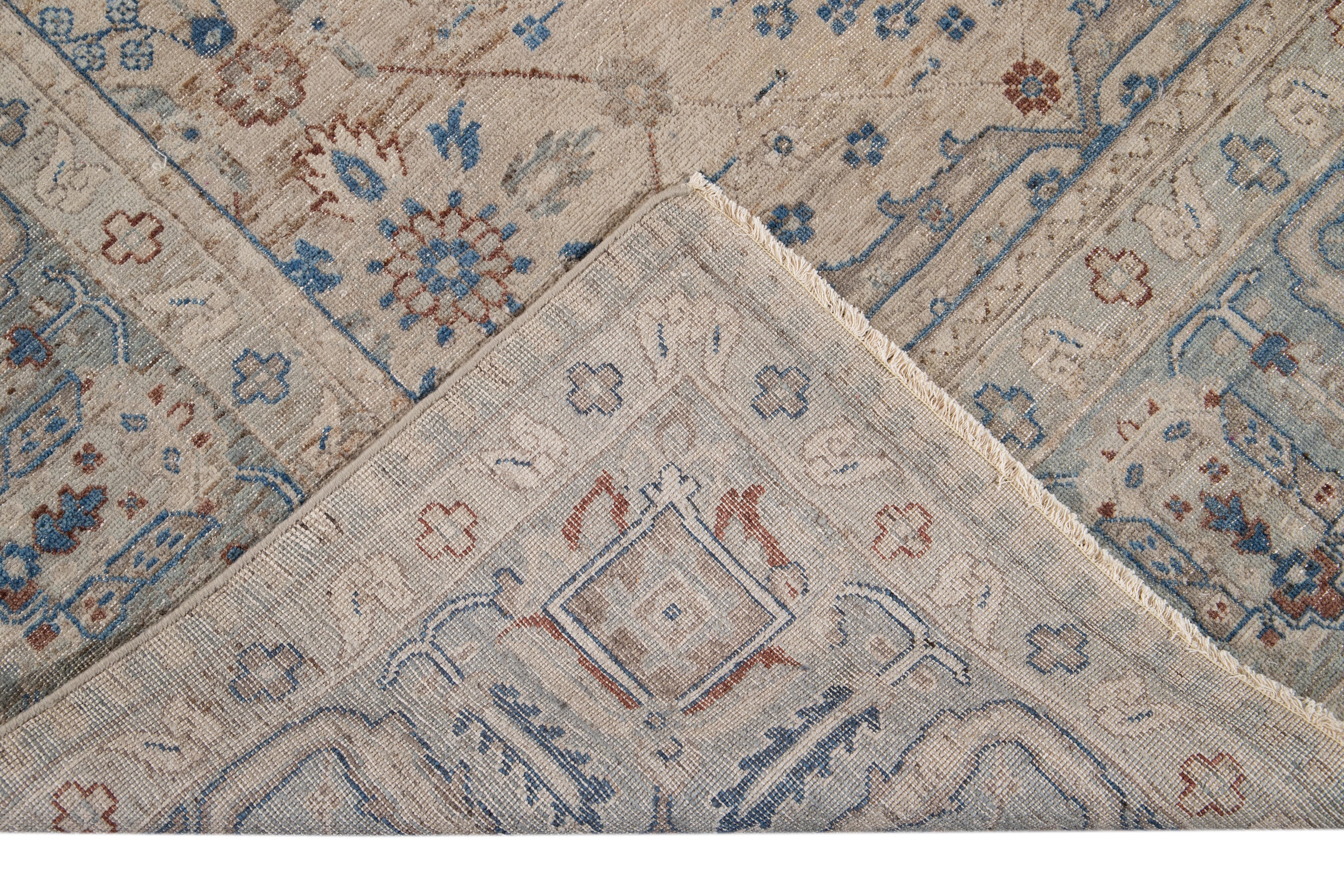 Hand-Knotted 21st Century Contemporary Indian Wool Rug For Sale