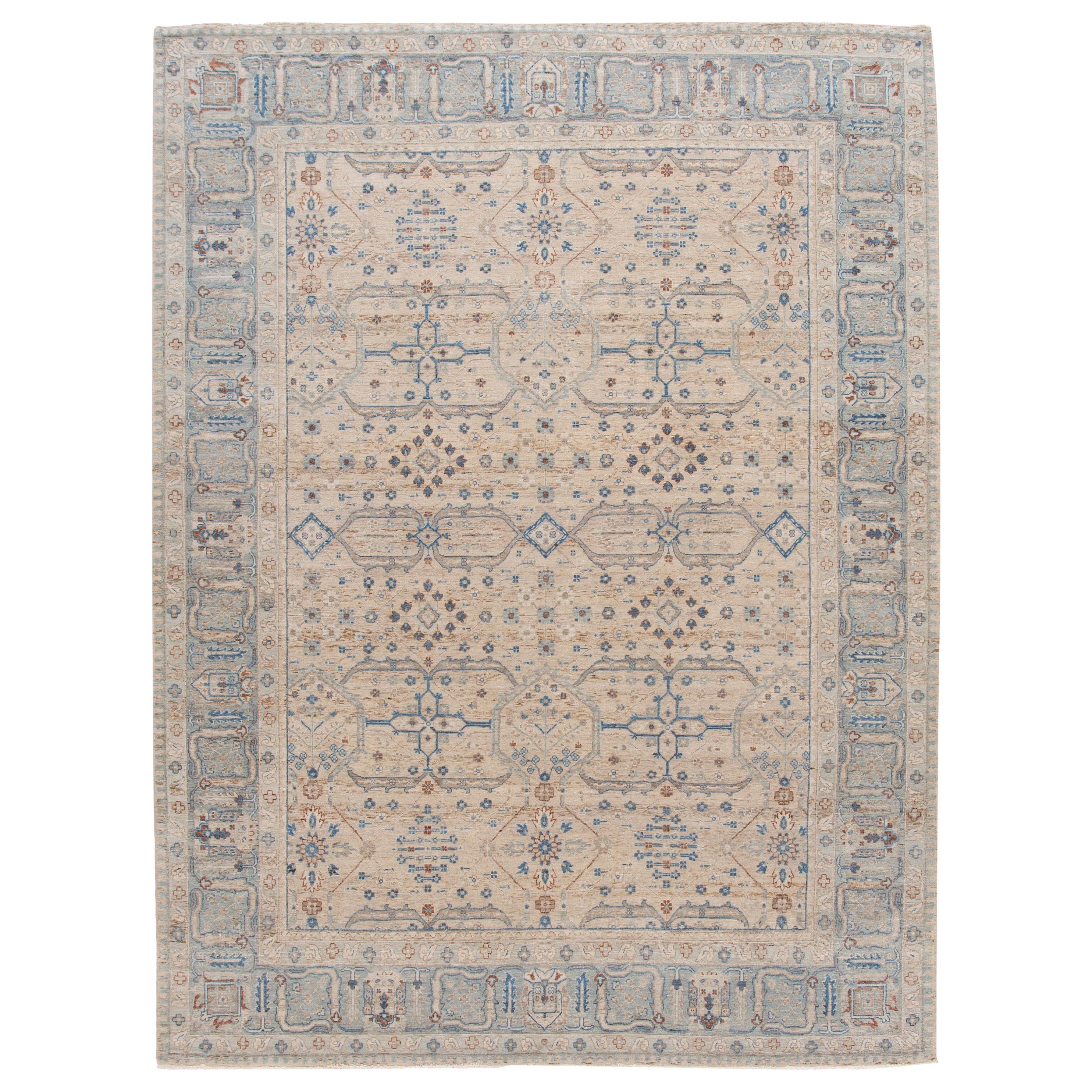 Tapis indien contemporain en laine du 21e siècle