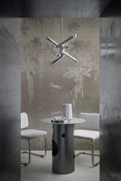 Table de salle à manger italienne contemporaine du 21e siècle Silos par Spinzi, Arabesque Grey