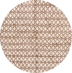 Tapis en laine tribale marocaine ivoire du 21e siècle contemporain