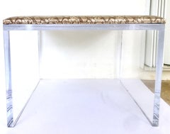 21st Century Contemporary Lucite Upholstered Bench or Table