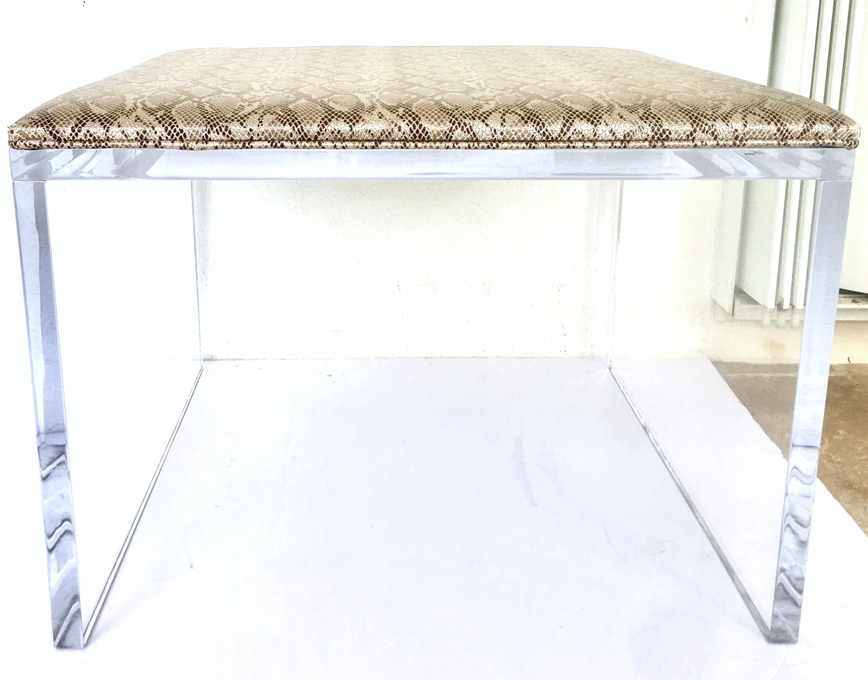 American 21st Century Contemporary Lucite Upholstered Bench Or Table For Sale