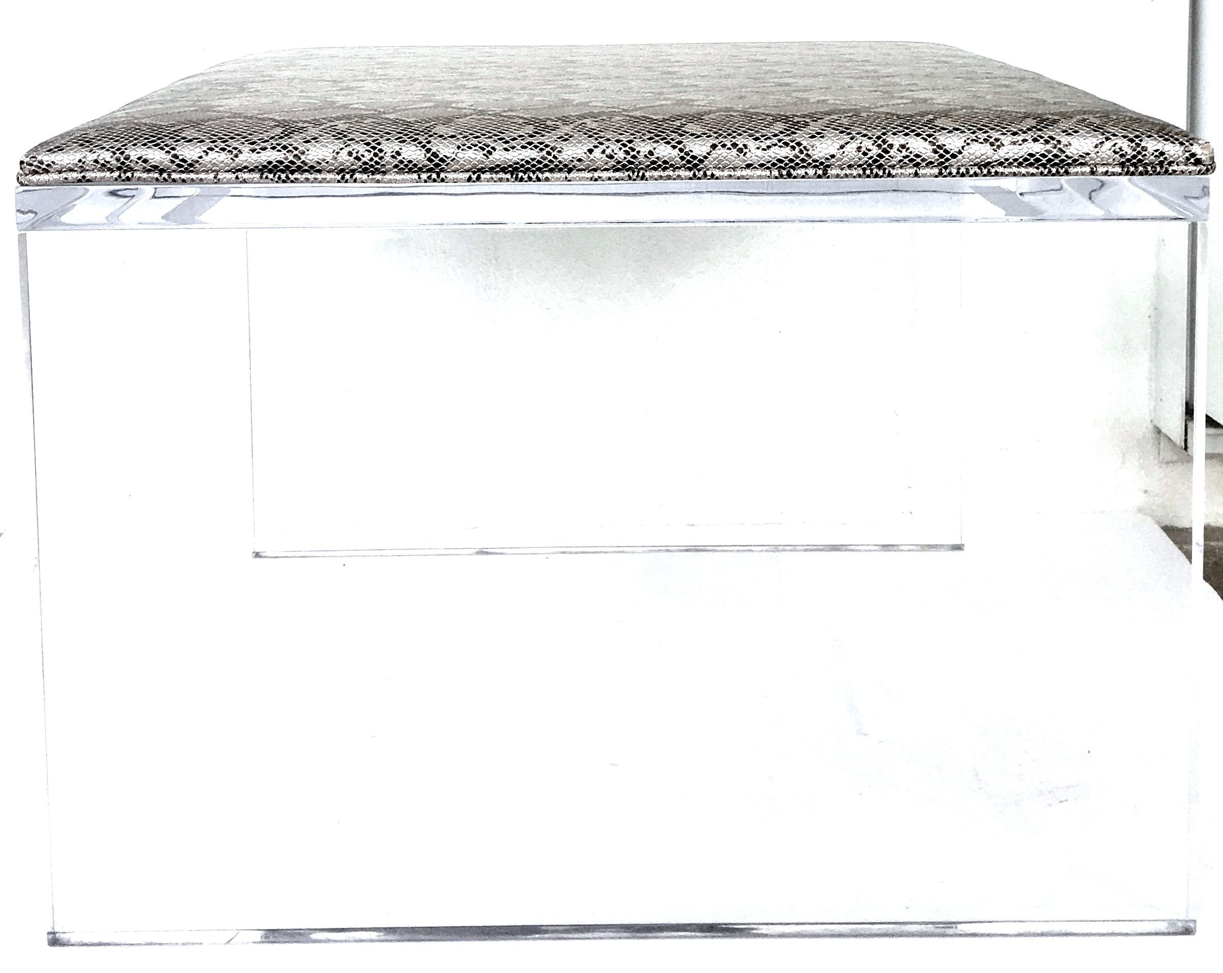 21st Century Contemporary Lucite Upholstered Bench Or Table In Good Condition For Sale In West Palm Beach, FL