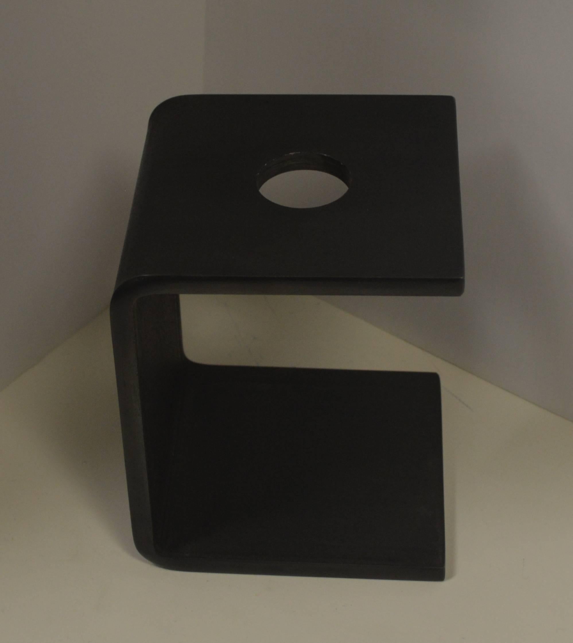 An original design by Scott Gordon, the Stowe candleholder is made from blackened steel and holds a 1-1/2
