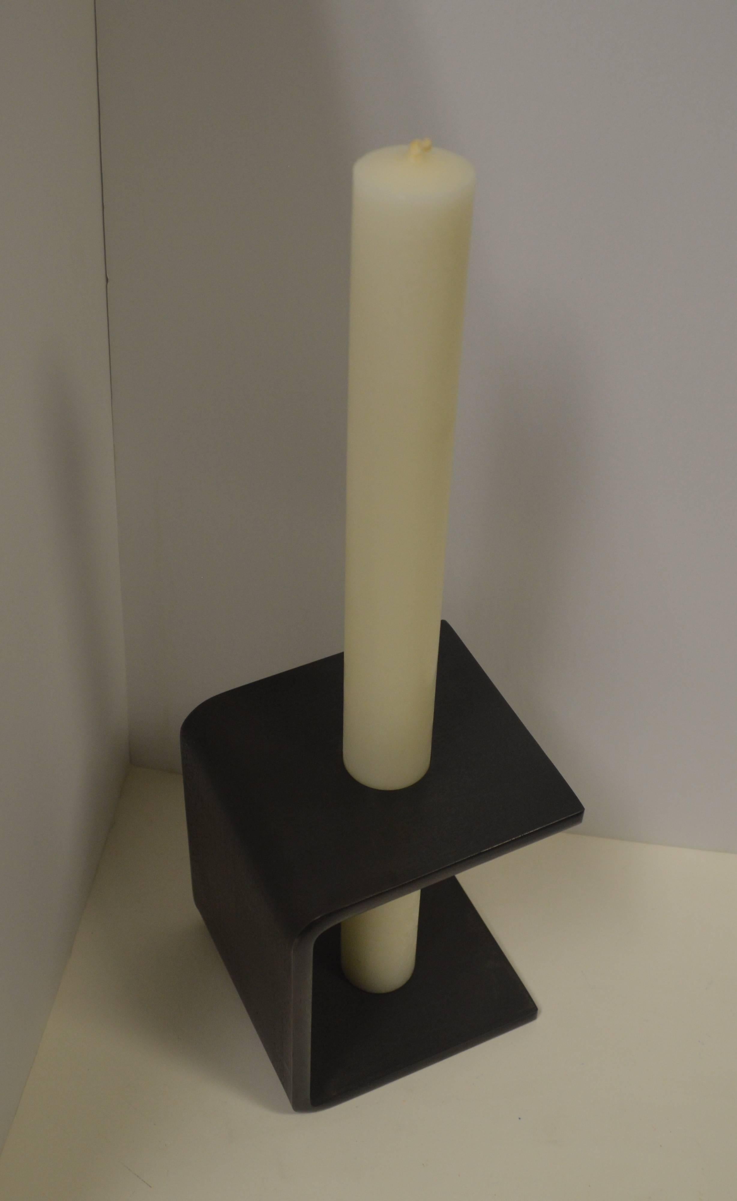 American 21st Century Contemporary Minimalist Steel Candleholder by Scott Gordon For Sale
