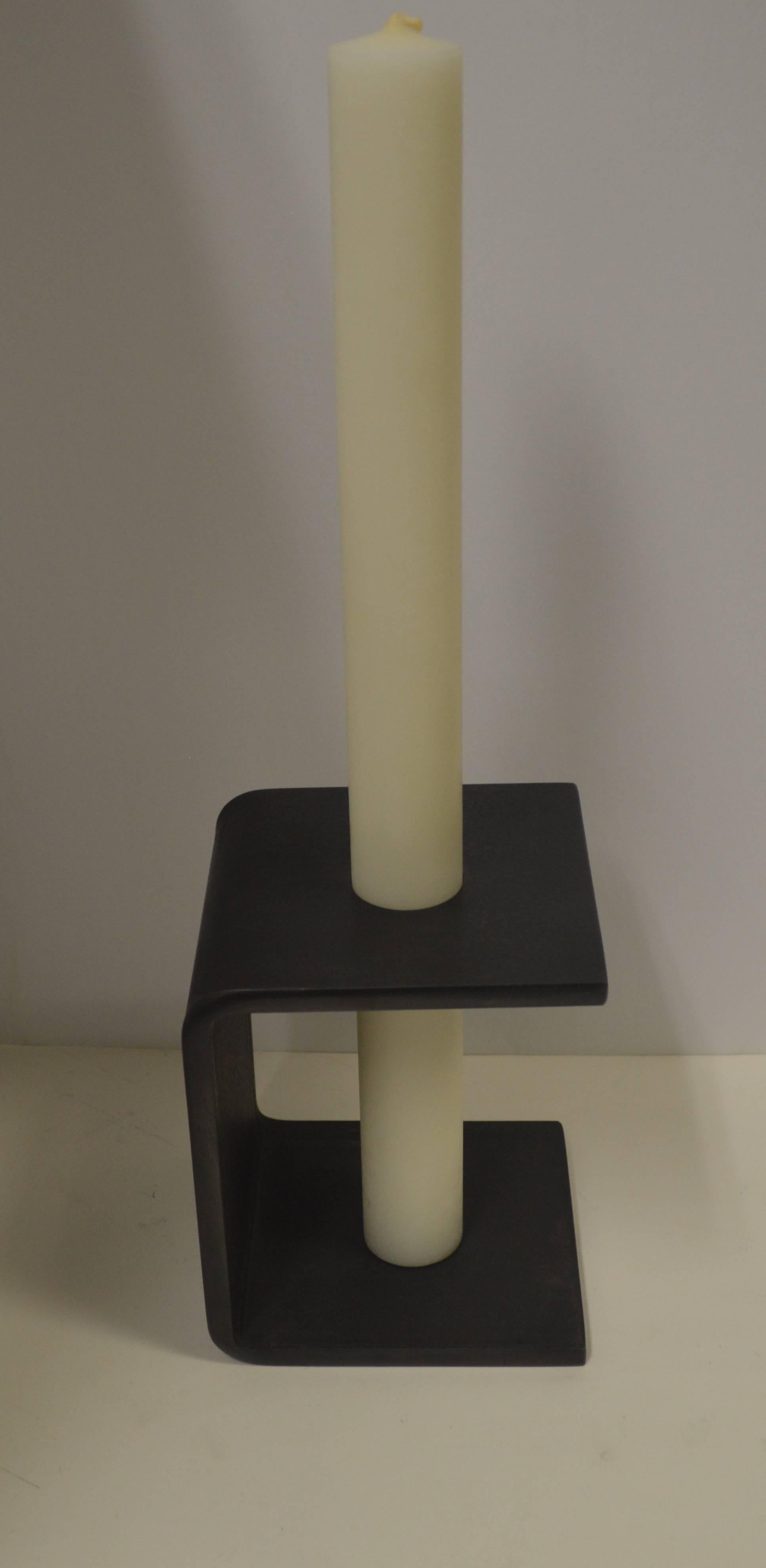 Hand-Crafted 21st Century Contemporary Minimalist Steel Candleholder by Scott Gordon For Sale