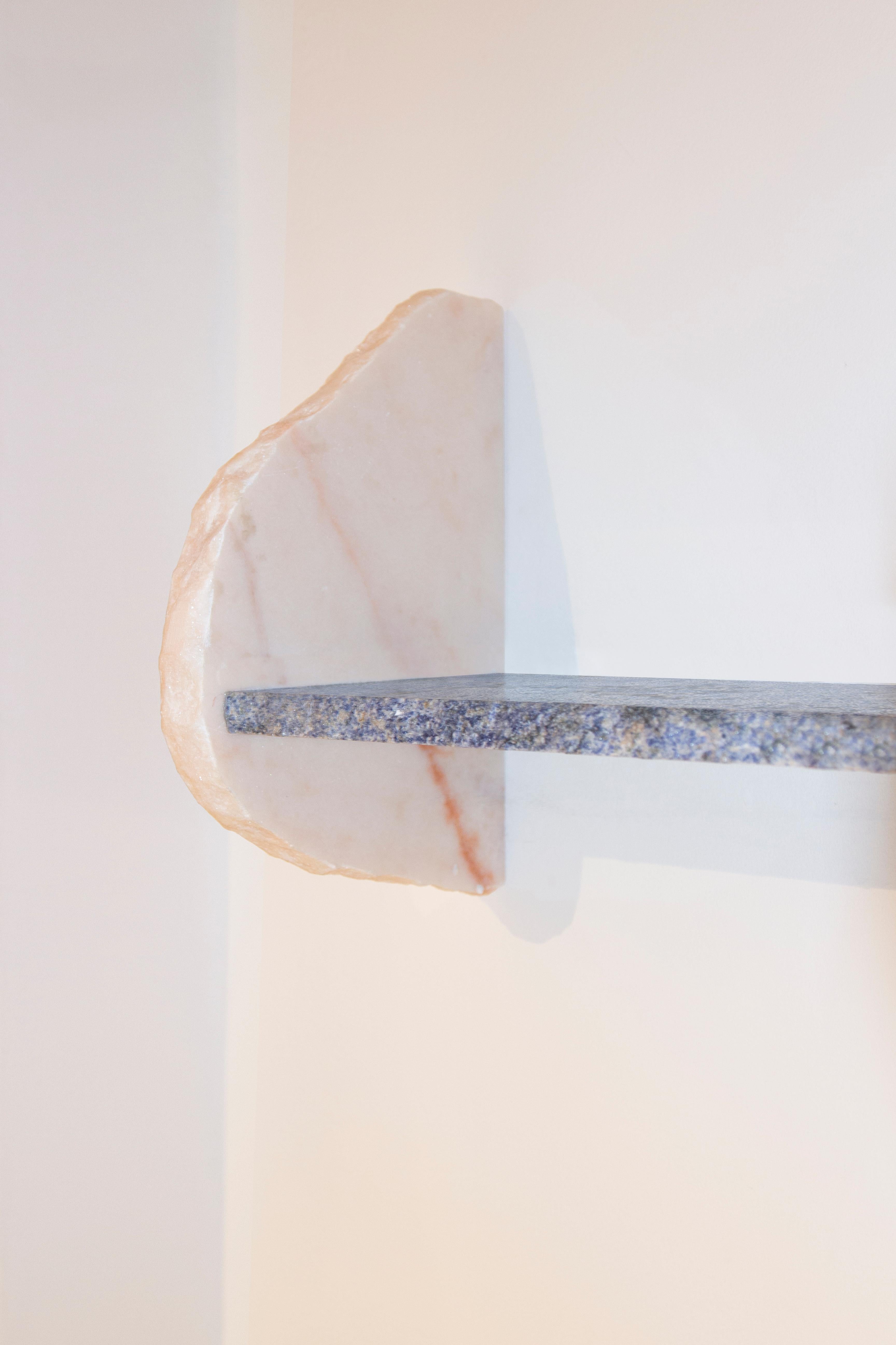 21st Century Contemporary Mixed Marble Shelf Handmade Italy by Ilaria Bianchi For Sale 5