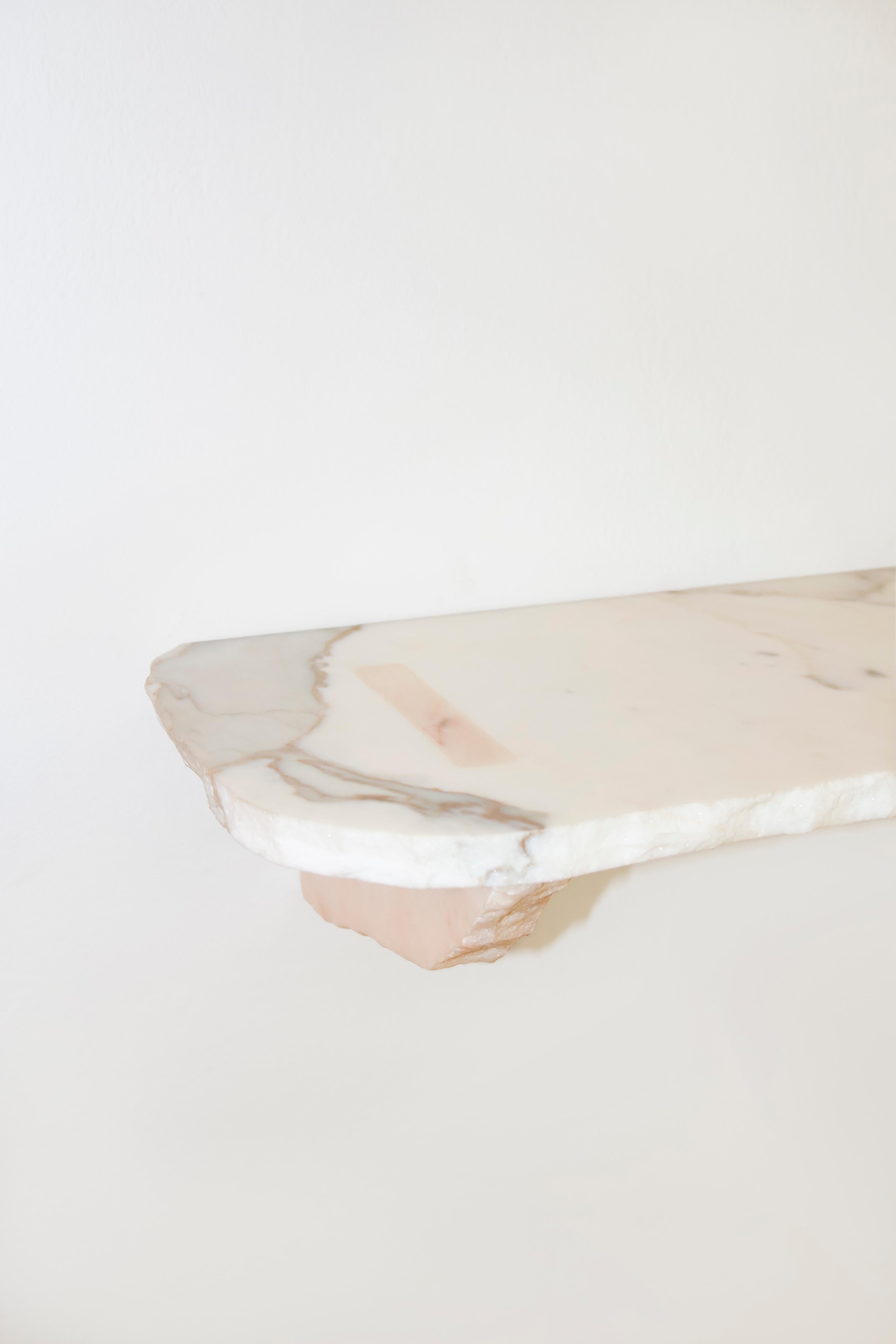 21st Century Contemporary Mixed Marble Shelf Handmade Italy by Ilaria Bianchi For Sale 2