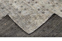 Modern Soumak Style Handmade Geometric Gray Wool Rug