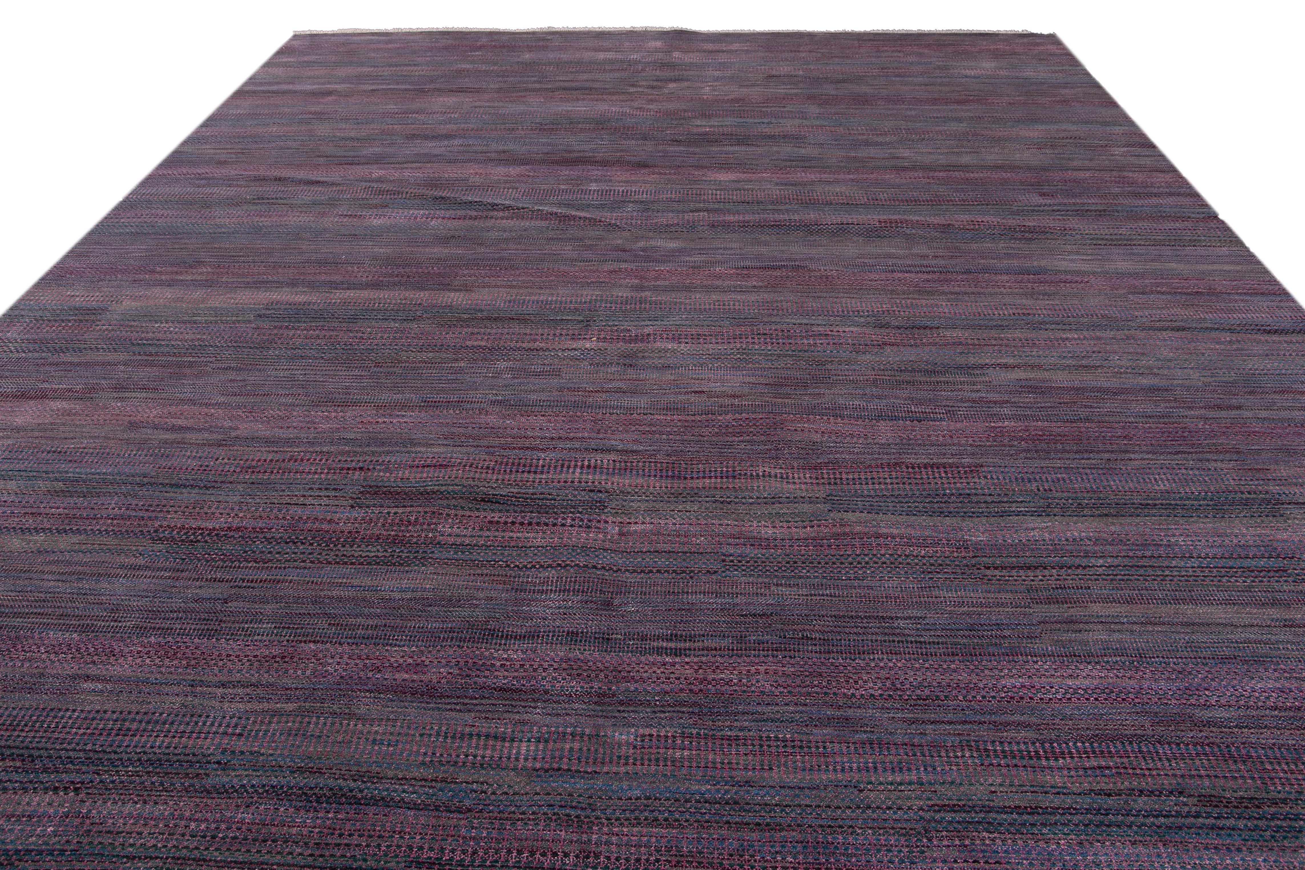 21st Century Contemporary Modern Indian Wool Rug For Sale 5