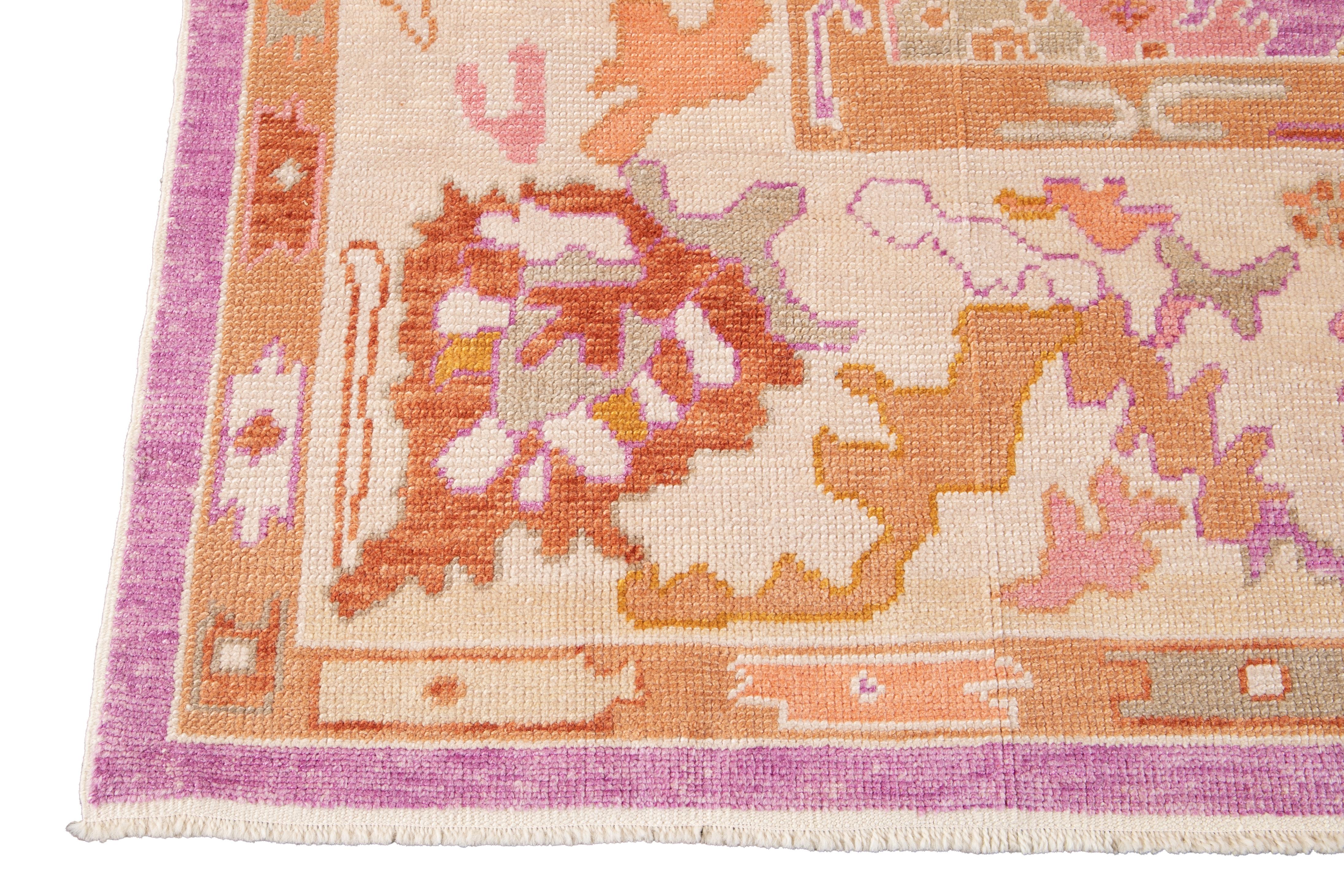 21st Century Contemporary Modern Oushak Wool Rug For Sale 6