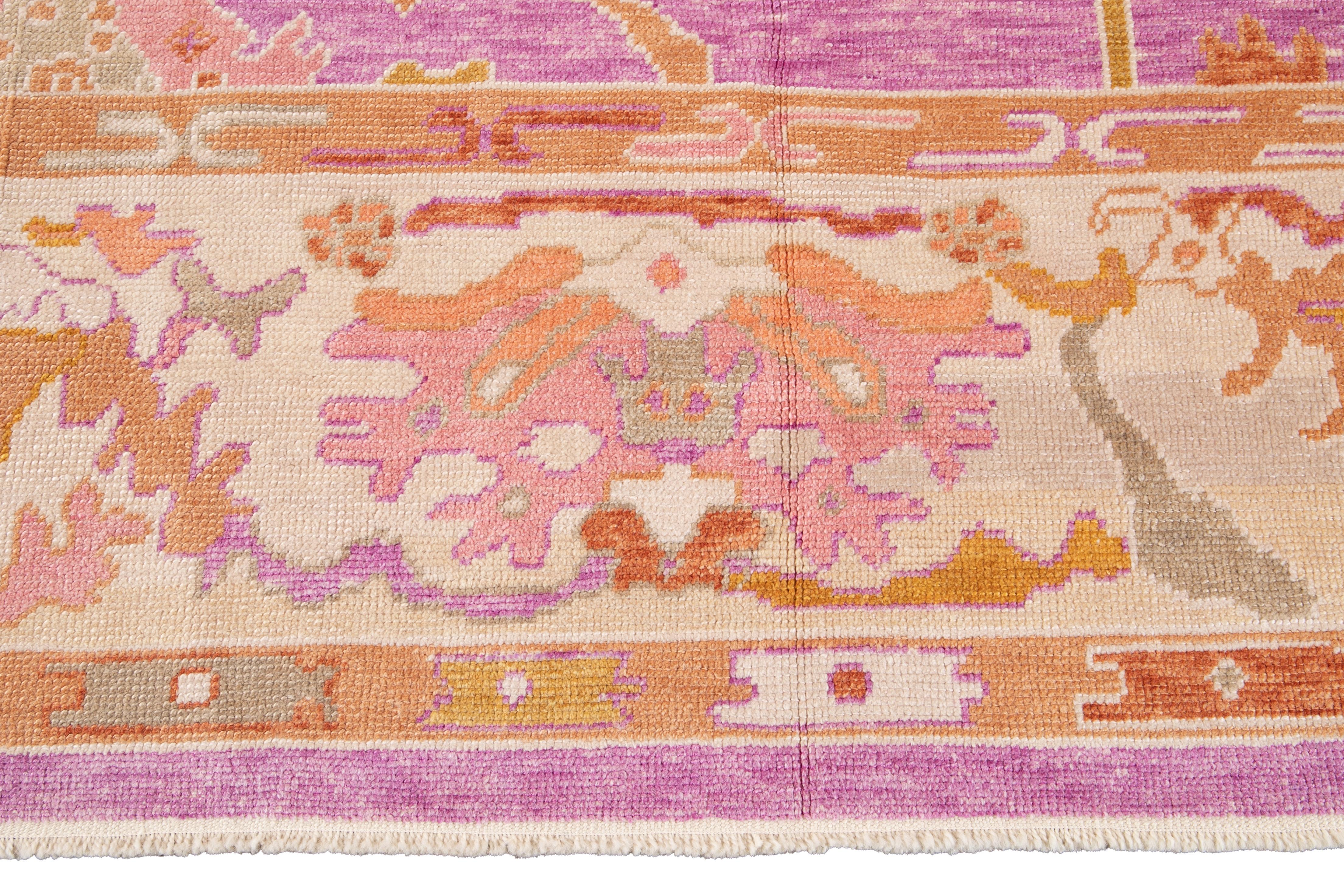 21st Century Contemporary Modern Oushak Wool Rug For Sale 7