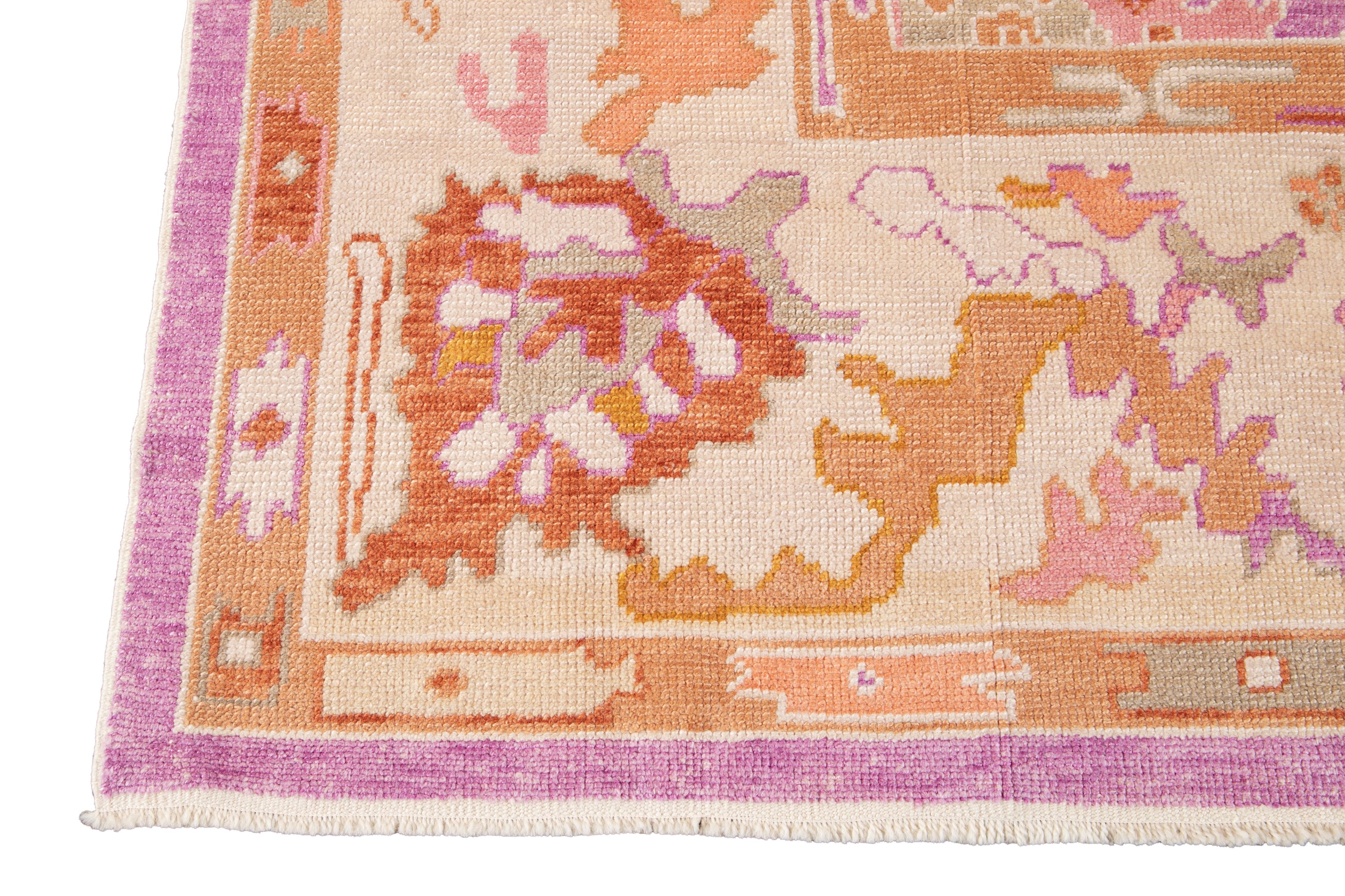 21st Century Contemporary Modern Oushak Wool Rug For Sale 8