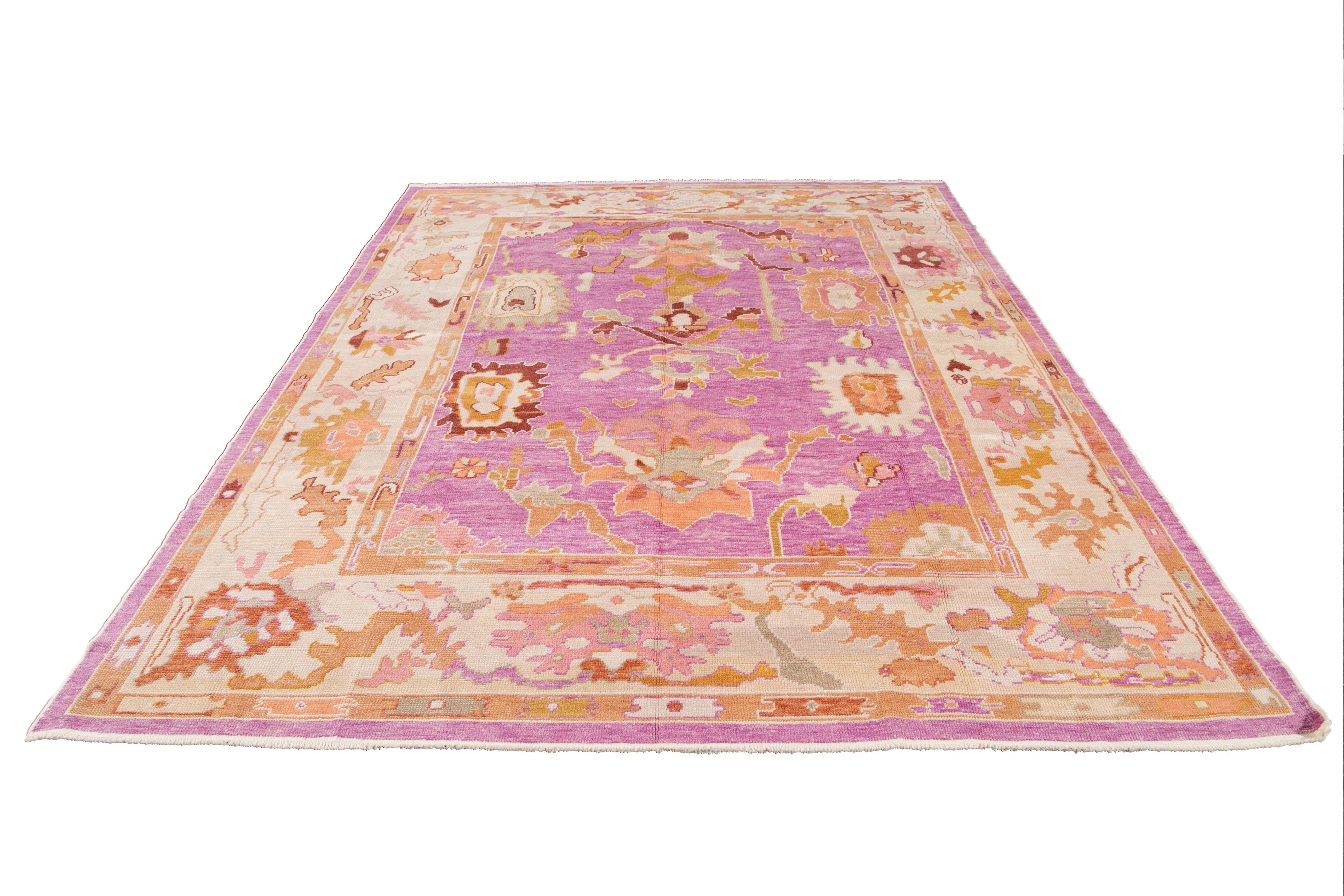 21st Century Contemporary Modern Oushak Wool Rug For Sale 14