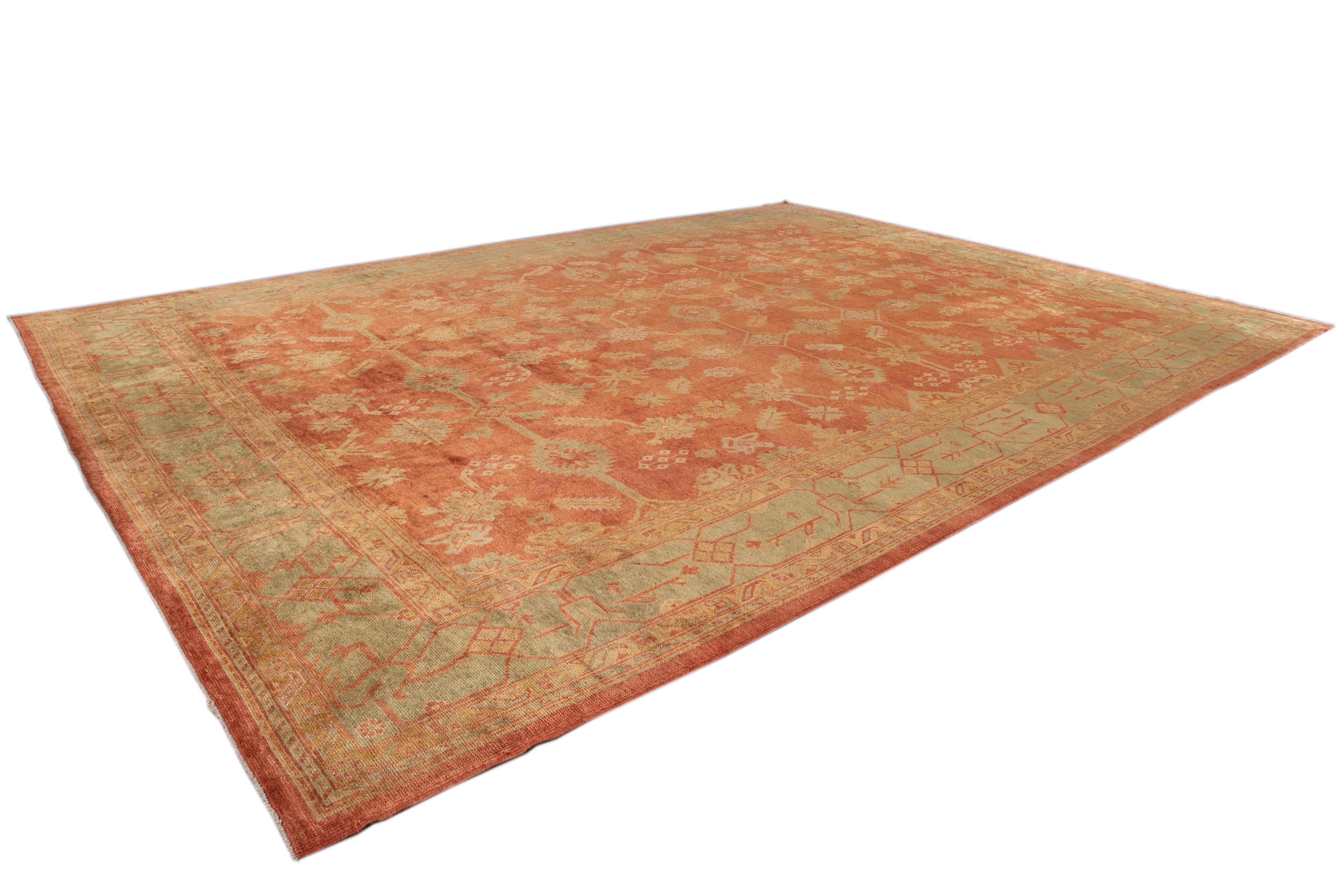 21st Century Contemporary Turkish Modern Oushak Design Wool Rug For Sale 14