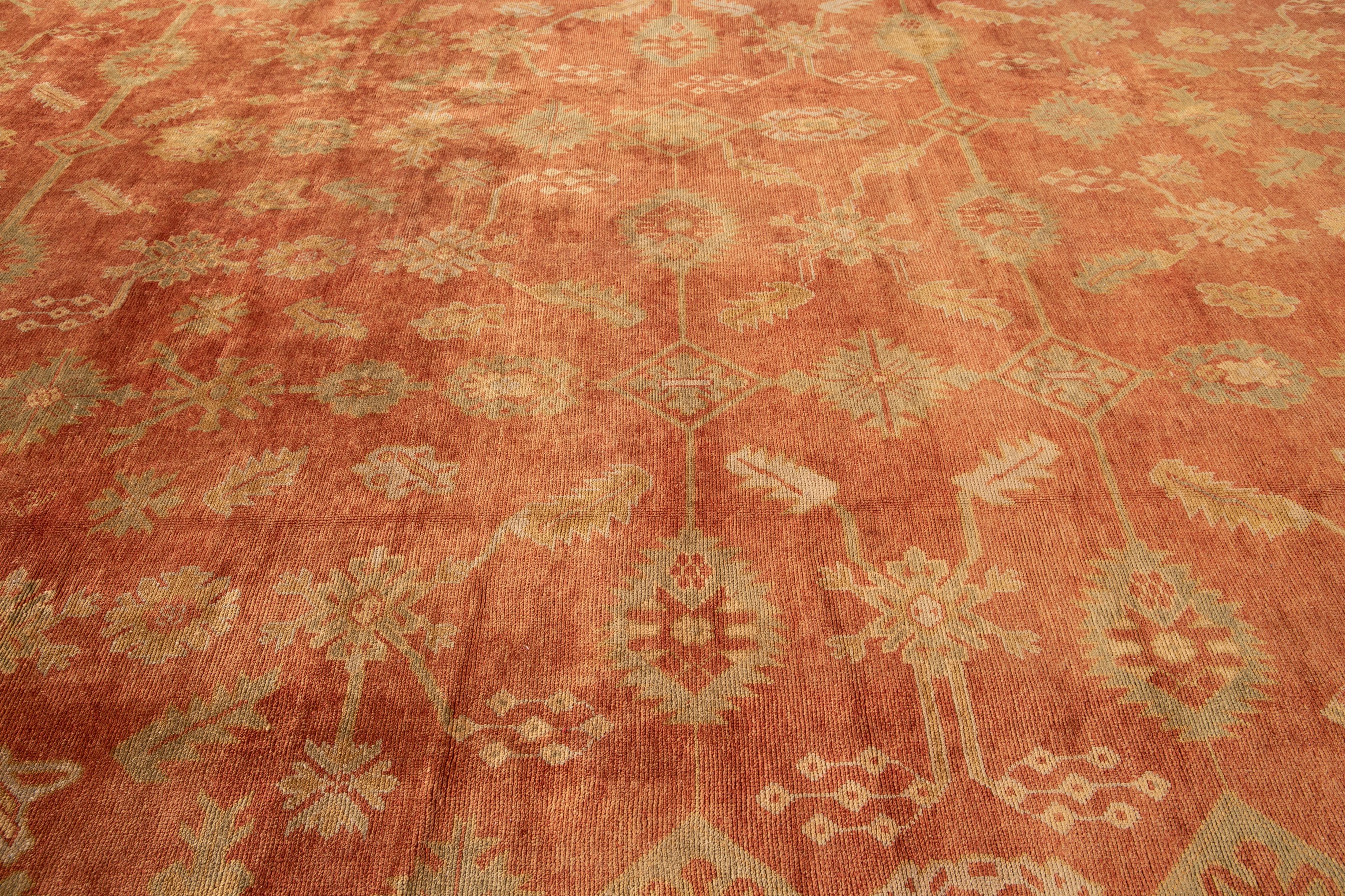 21st Century Contemporary Turkish Modern Oushak Design Wool Rug For Sale 2