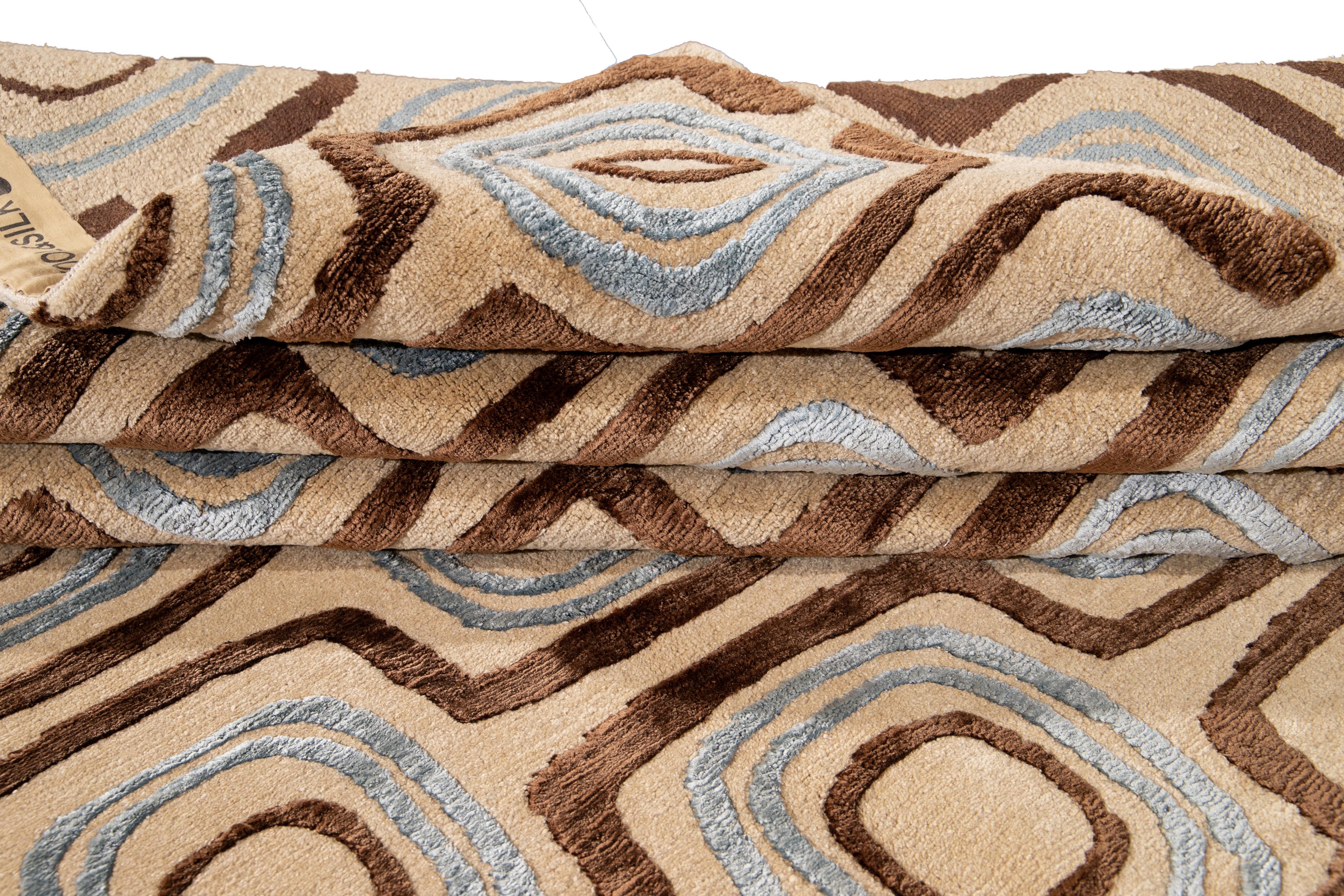 Noué à la main tapis tibétain moderne du 21e siècle en vente