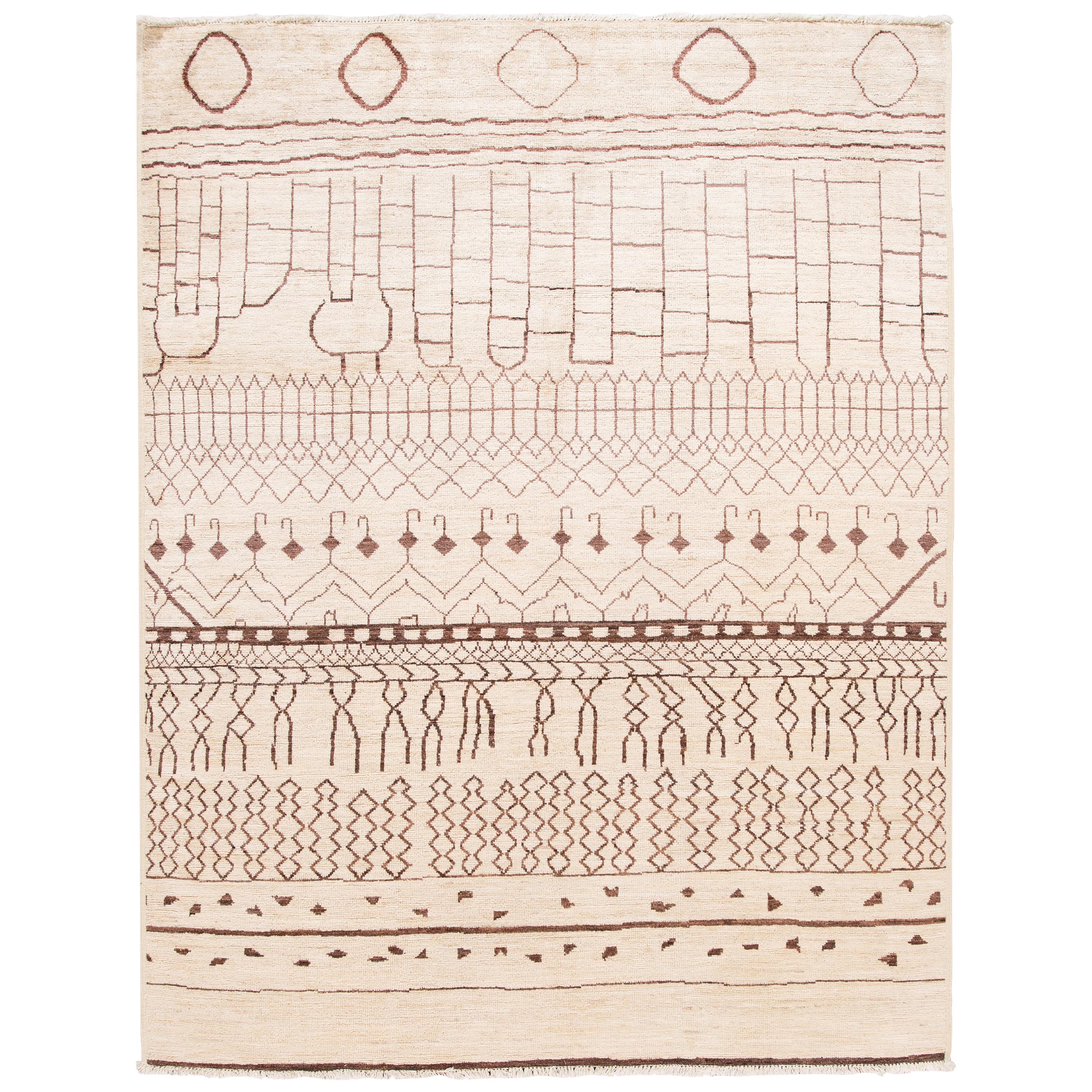 21st Century Contemporary Moroccan Style Wool Rug For Sale