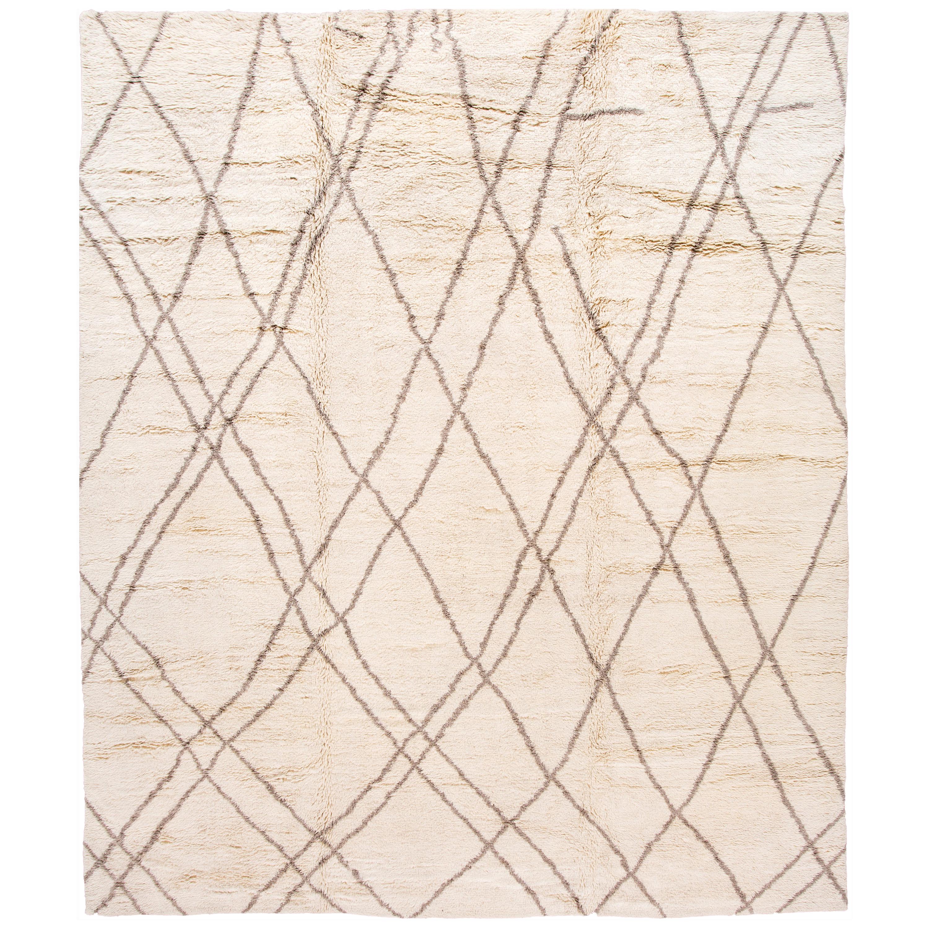 21st Century Contemporary Moroccan Style Wool Rug For Sale