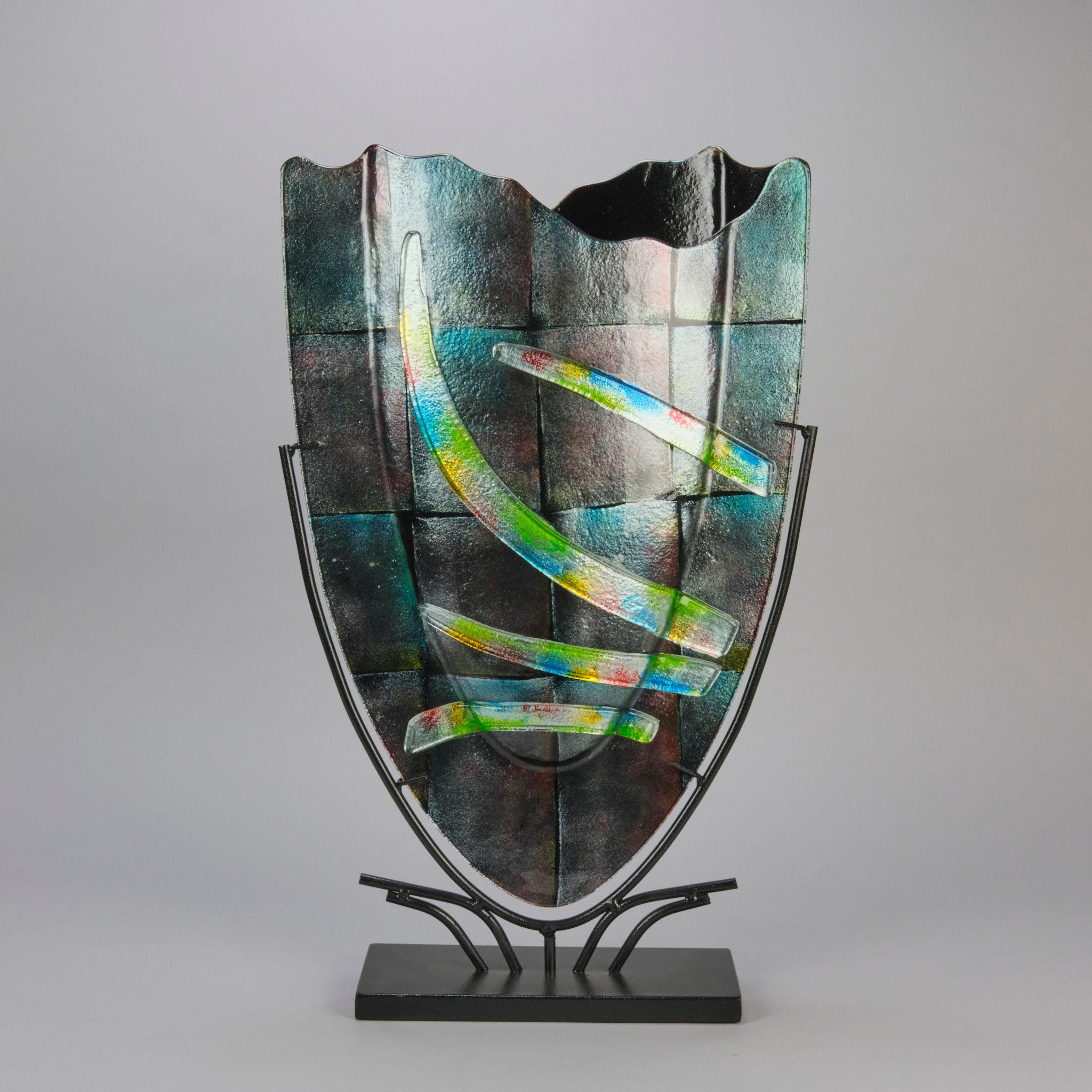 Mid-Century moderno 21° secolo  Vaso astratto multicolore di Murano in vendita