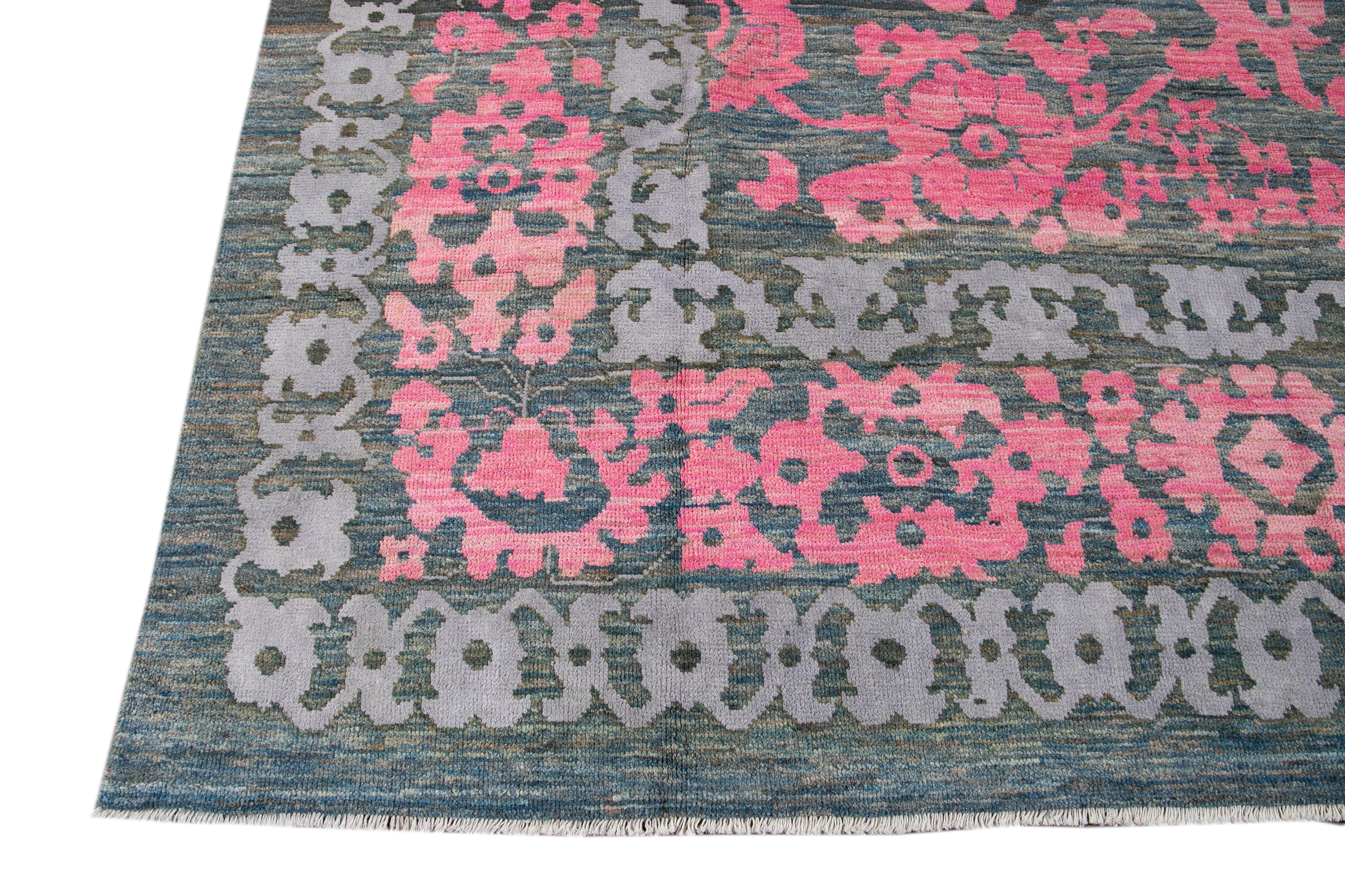 21st Century Contemporary Oushak Colorful Wool Rug For Sale 5