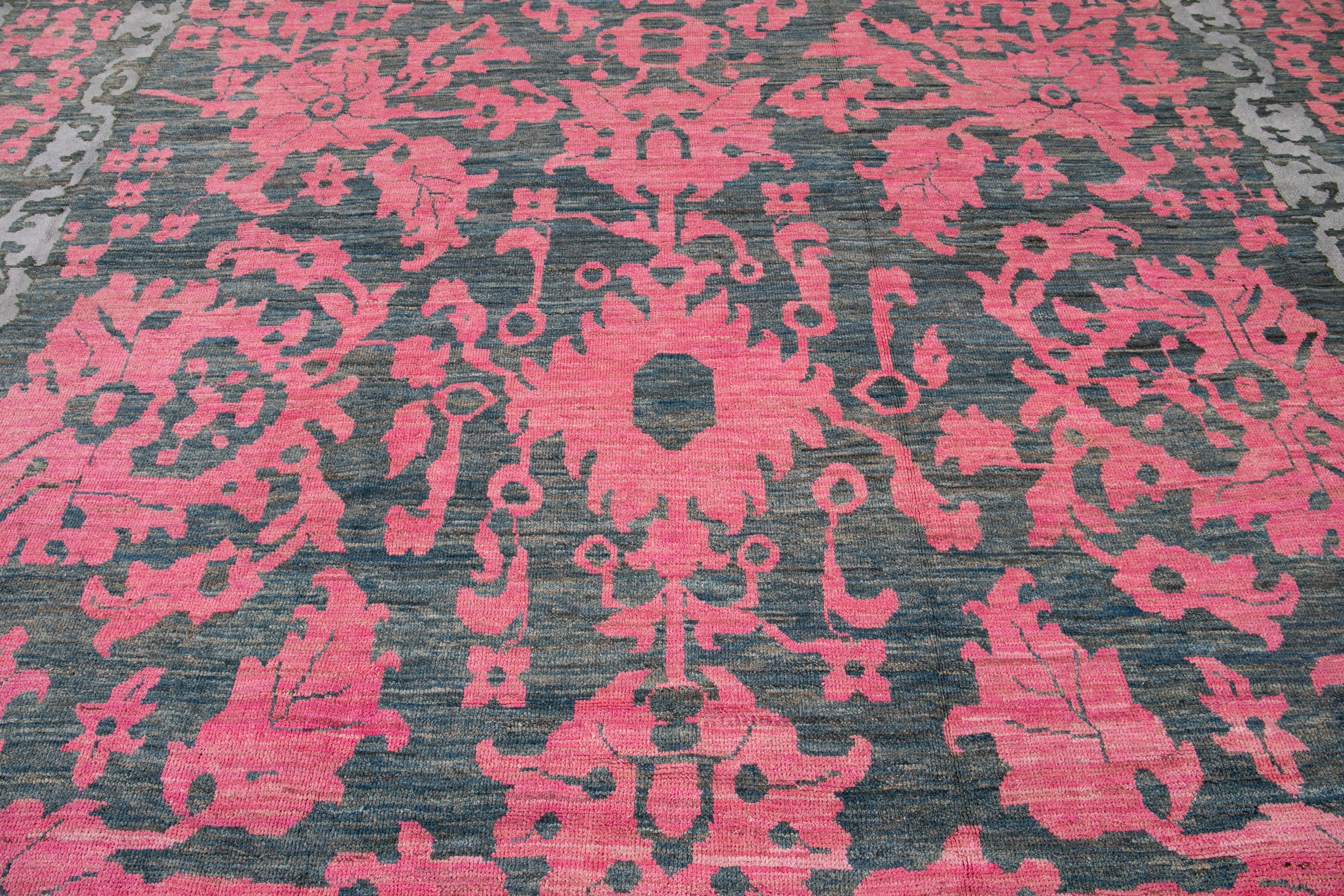 Tapis en laine coloré Oushak contemporain du 21e siècle en vente 5