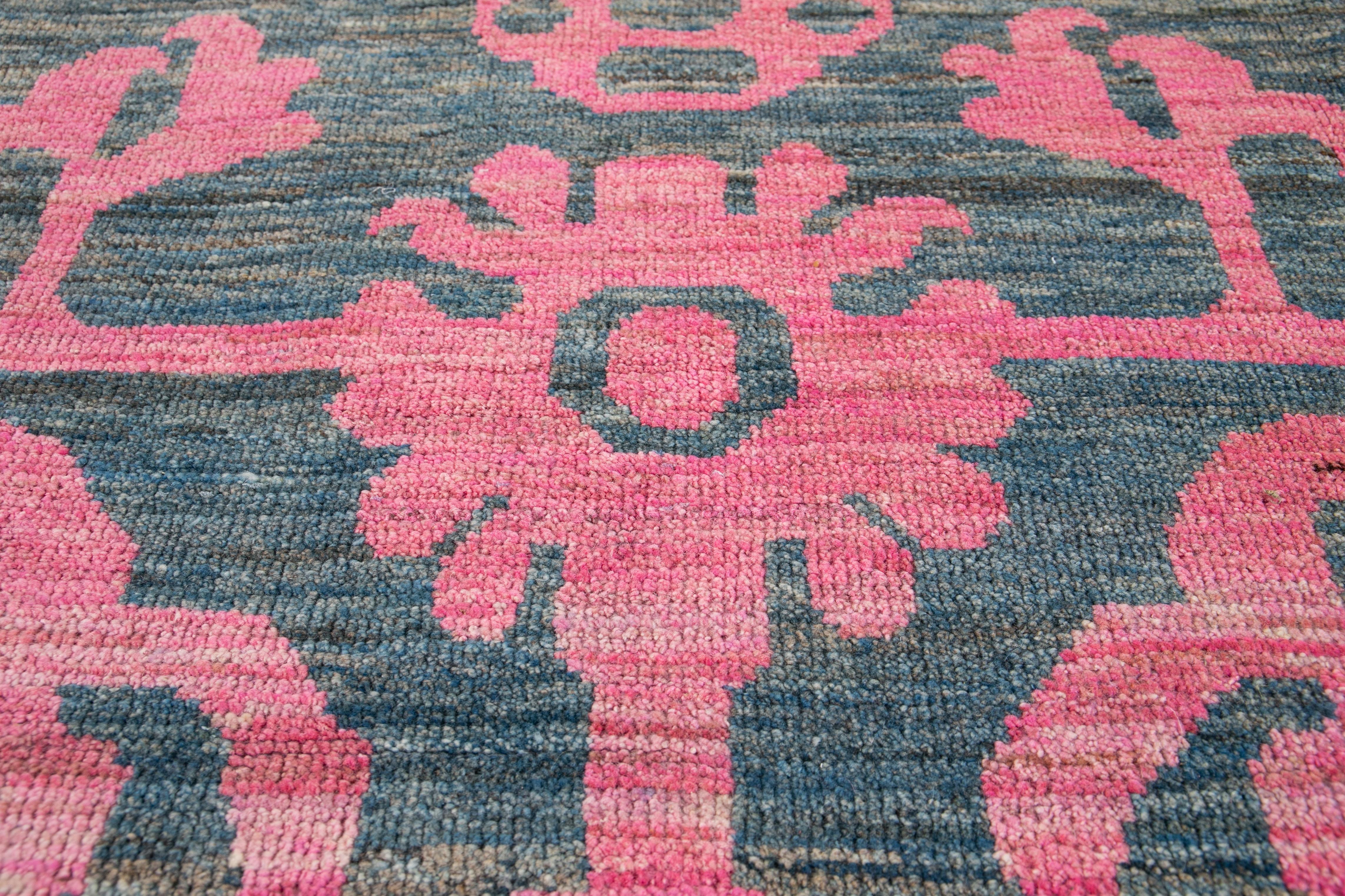 21st Century Contemporary Oushak Colorful Wool Rug For Sale 8