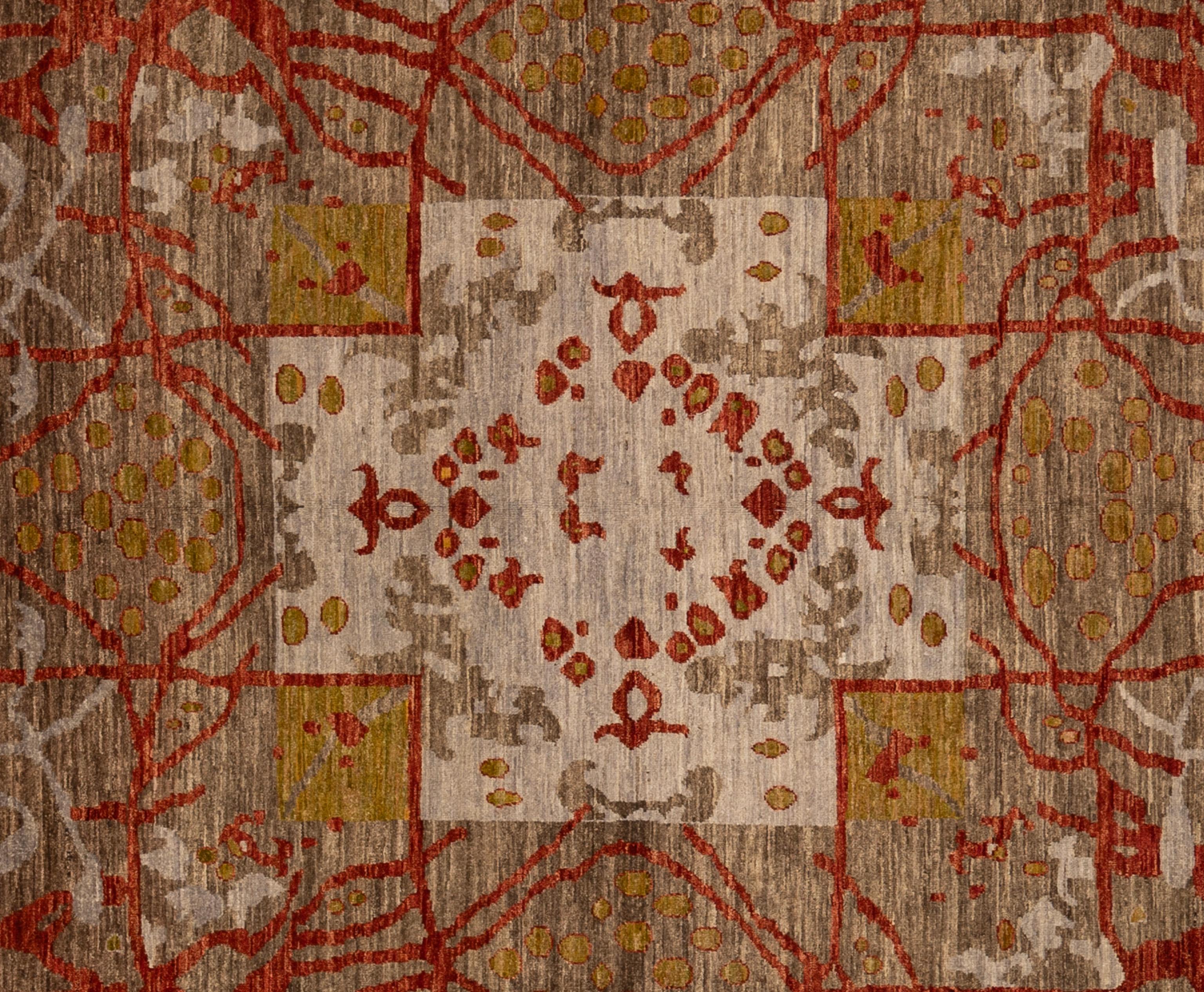 Rehaussez votre espace de vie avec l'allure intemporelle de notre tapis Contemporary fabriqué à la main, directement par les artisans de l'Inde. Fabriqués à partir de la laine la plus fine, nos tapis offrent non seulement une douceur luxueuse, mais