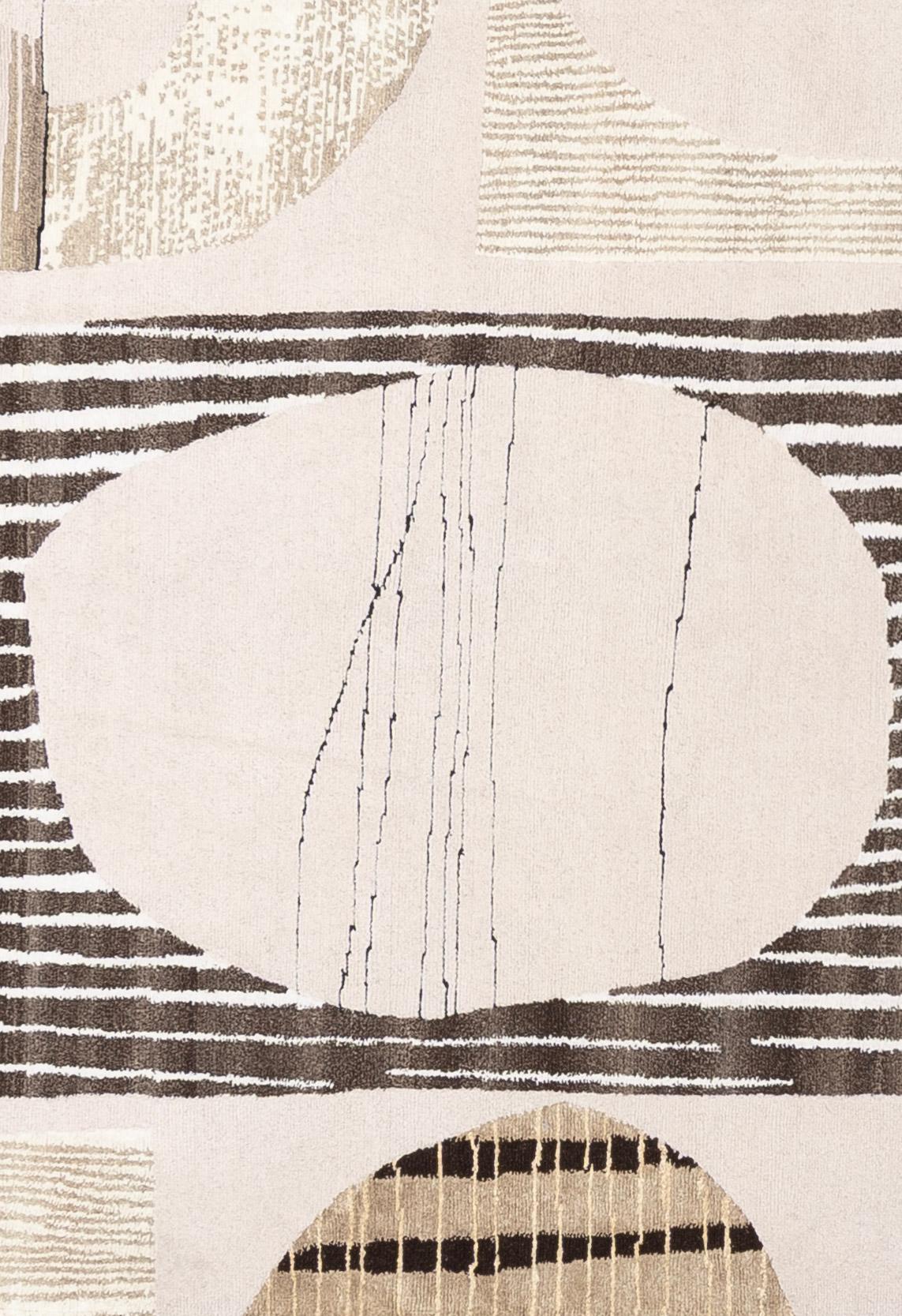 Rehaussez votre espace de vie avec l'allure intemporelle de notre tapis Contemporary fabriqué à la main. Fabriqués à partir de la laine la plus fine, nos tapis offrent non seulement une douceur luxueuse, mais aussi une durabilité inégalée, ce qui