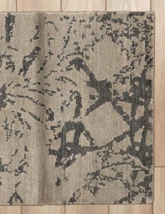 Handgewebter zeitgenössischer Wollteppich, Mehrfarbig, Modernes Design, Indien