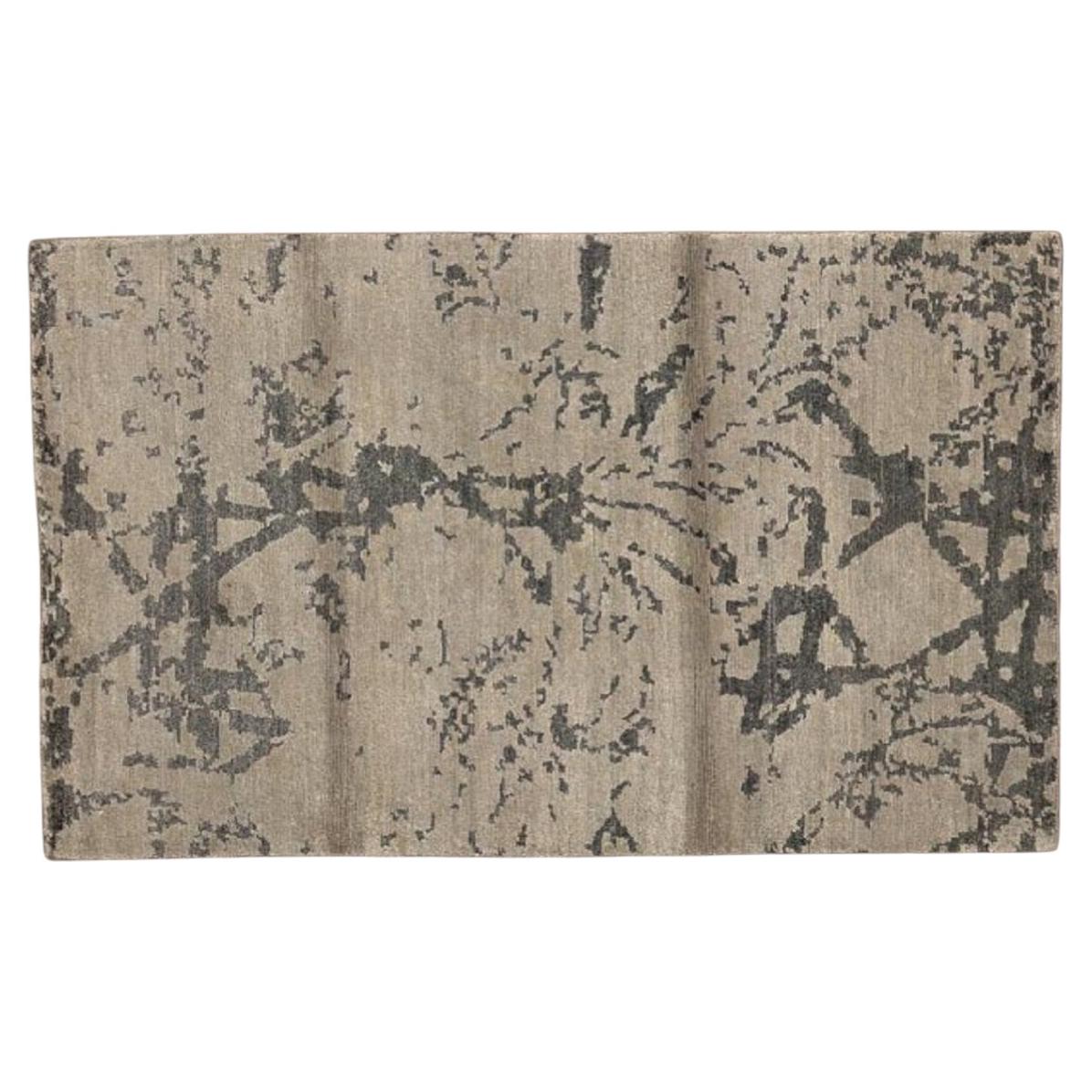 Handwoven Contemporary Wool Rug, Multi-Color, Modern Design, India For Sale