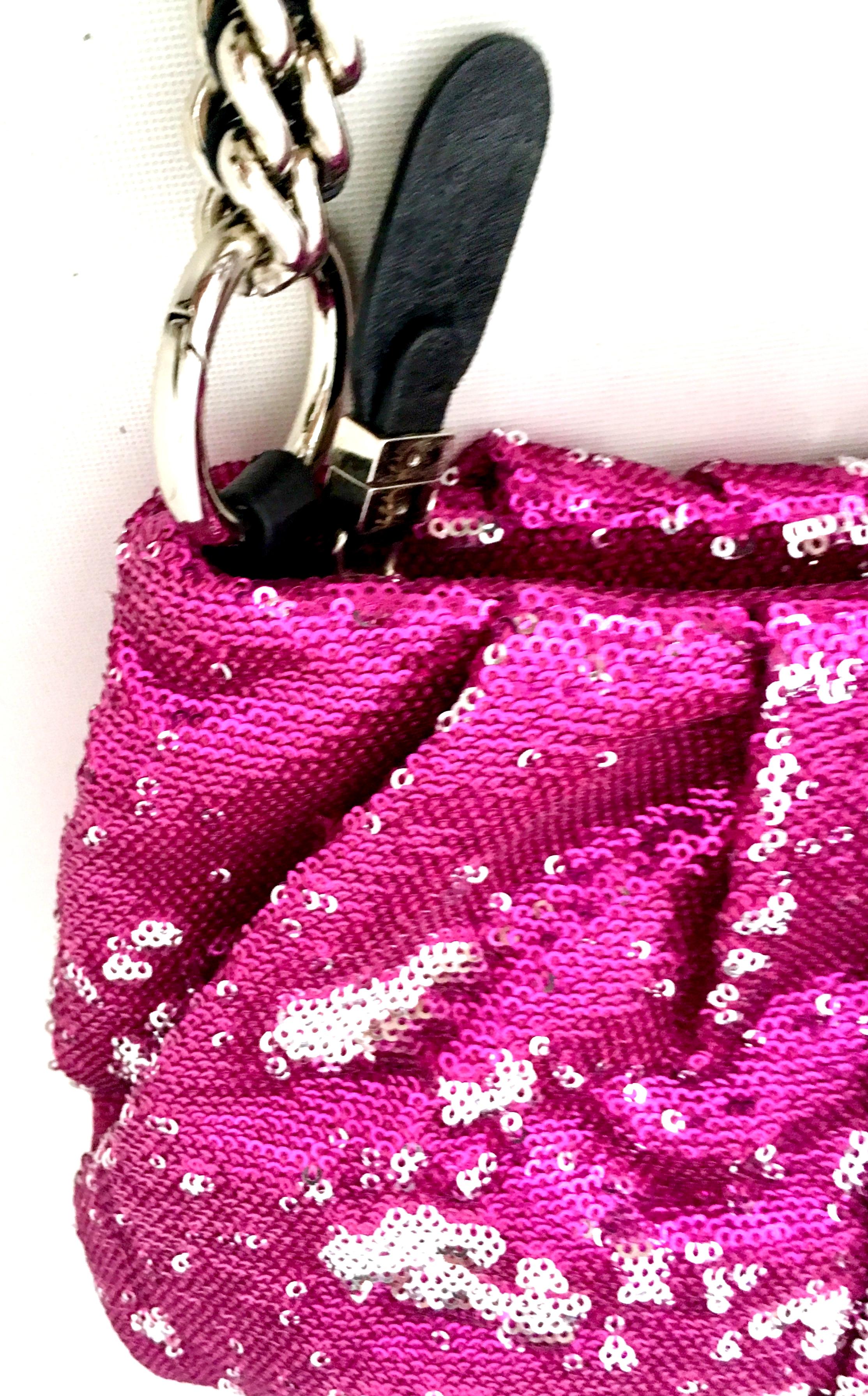 21st Century Contemporary Sequin, Leather & Chrome Hand Bag By, OrYanny 8