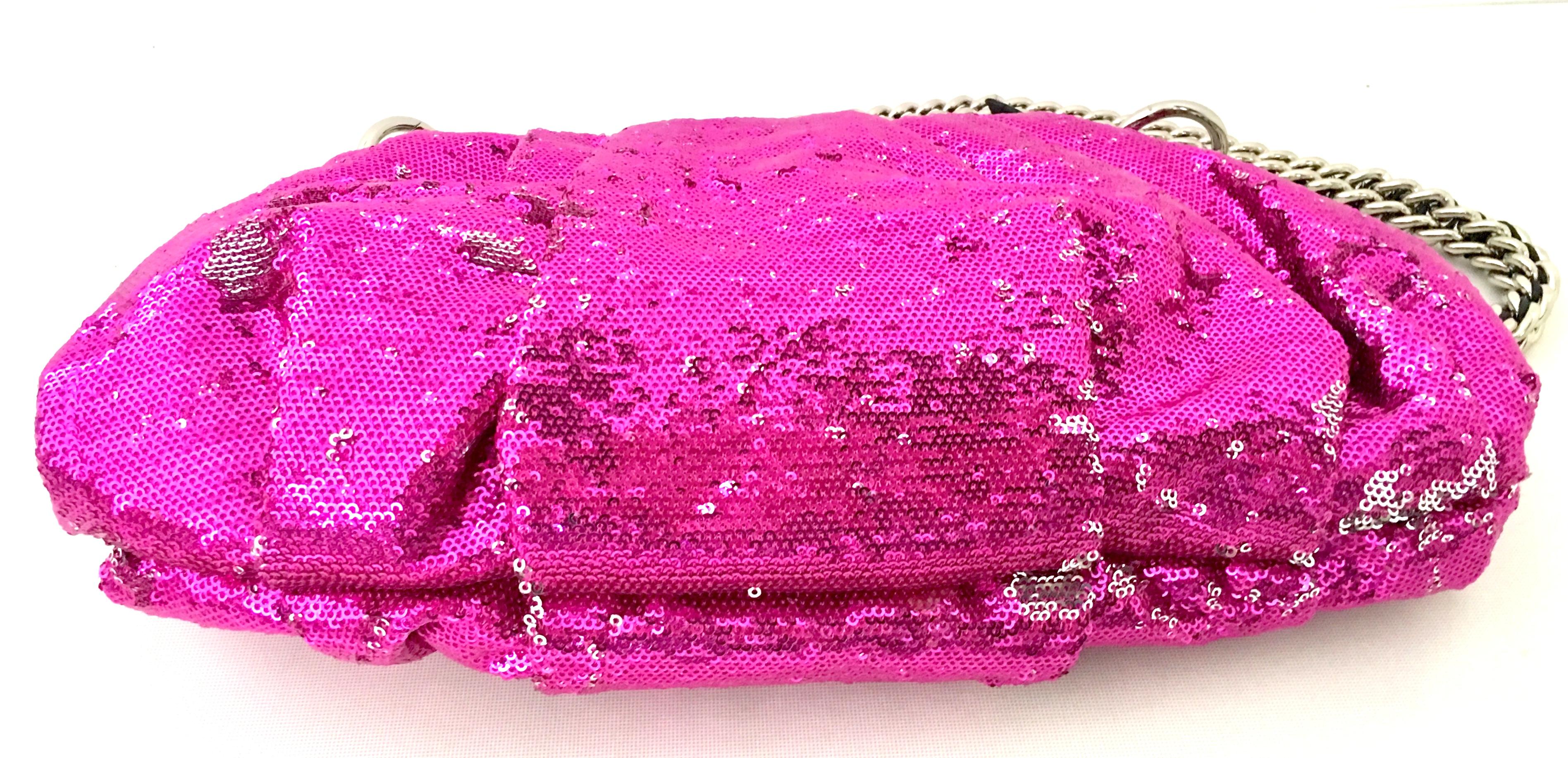 21st Century Contemporary Sequin, Leather & Chrome Hand Bag By, OrYanny 1