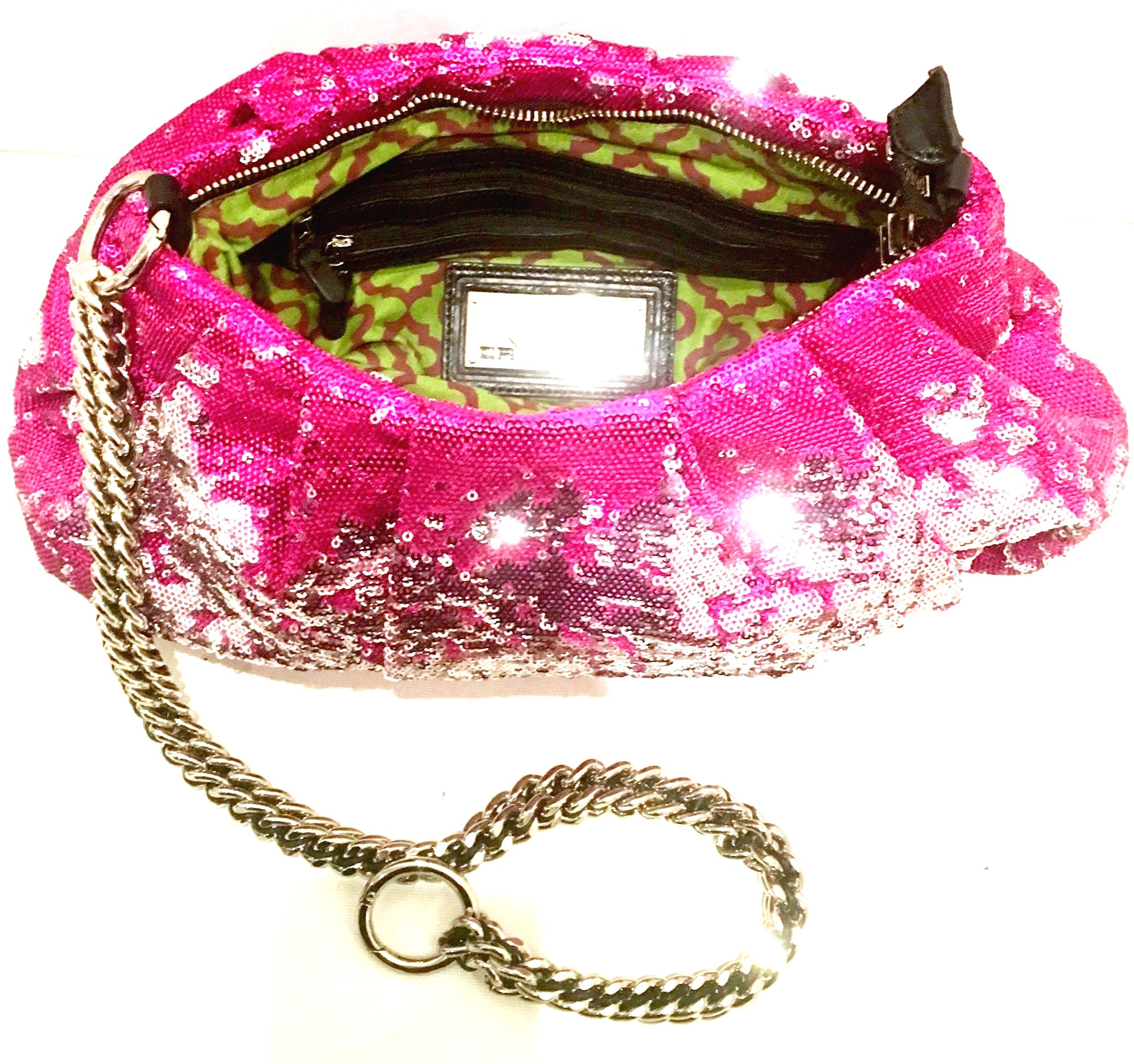 21st Century Contemporary Sequin, Leather & Chrome Hand Bag By, OrYanny 2