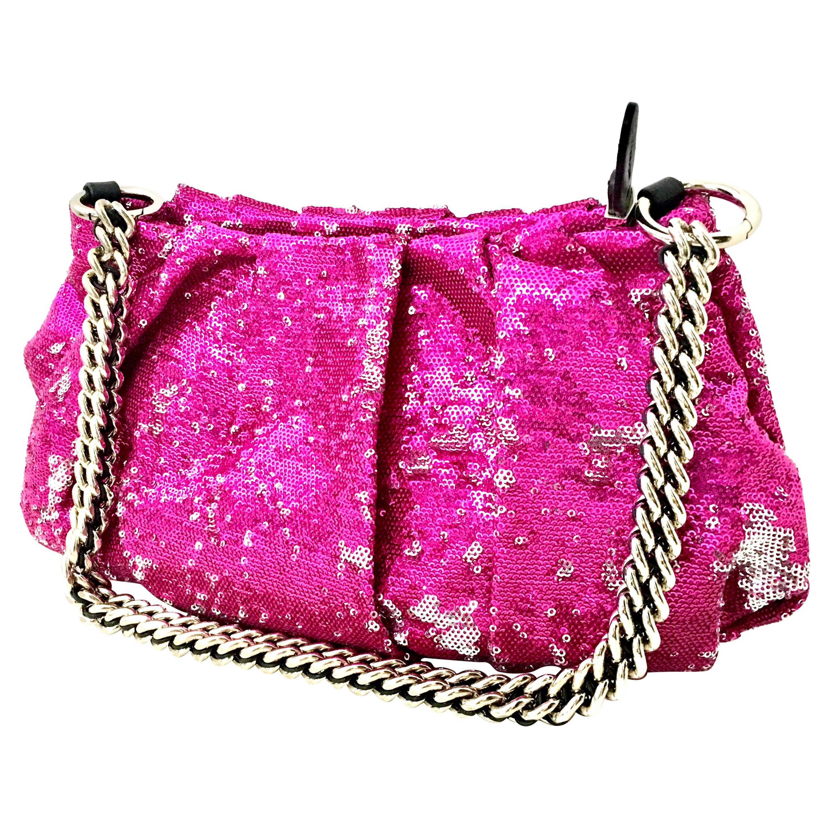 21st Century Contemporary Sequin, Leather & Chrome Hand Bag By, OrYanny