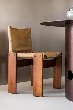 21st Century Contemporary Silos Dining Table and Vintage Monk Dining Chairs