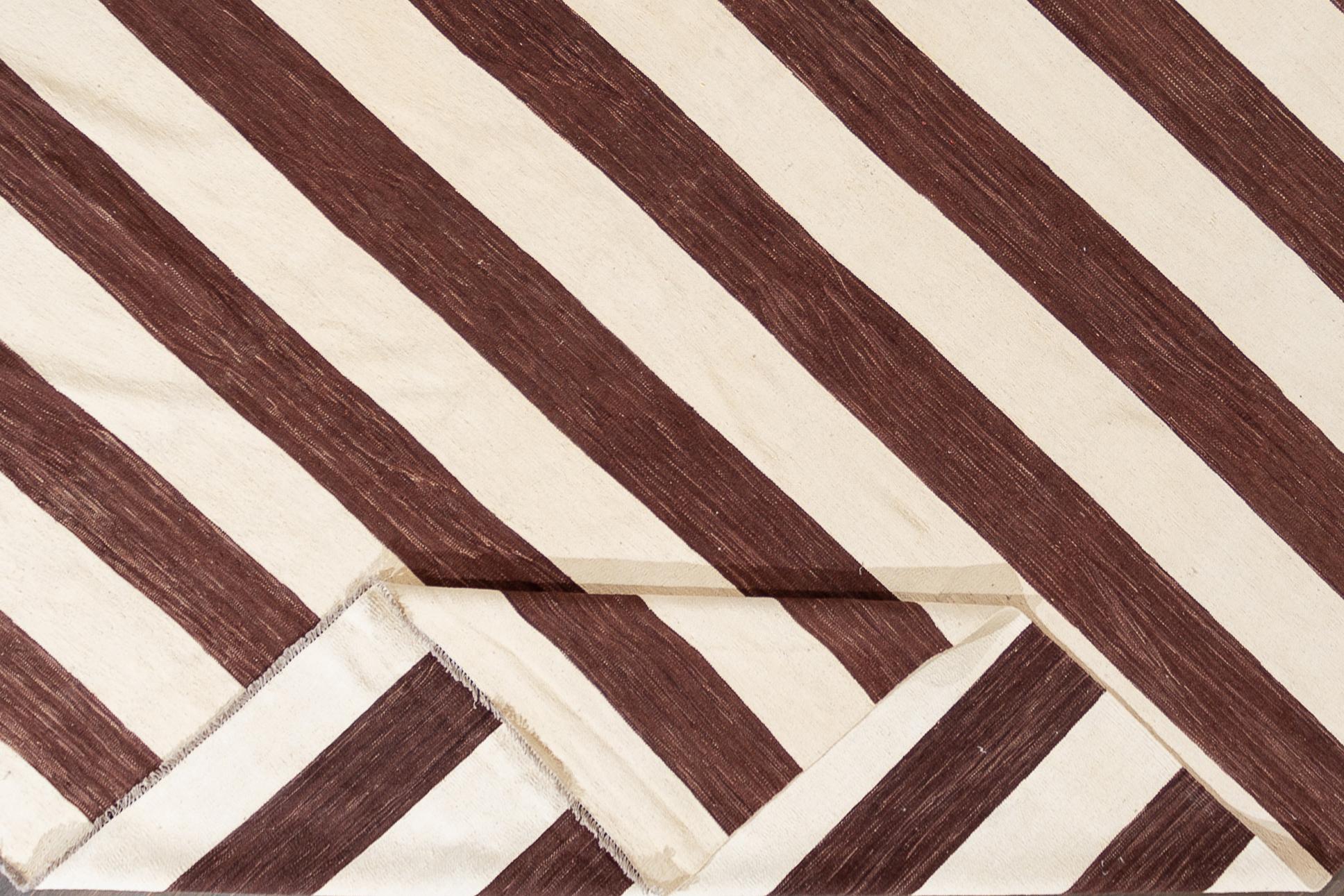brown striped rug