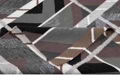 Swedish Style Hand-Knotted Wool Rug, Geometric Design, 2019