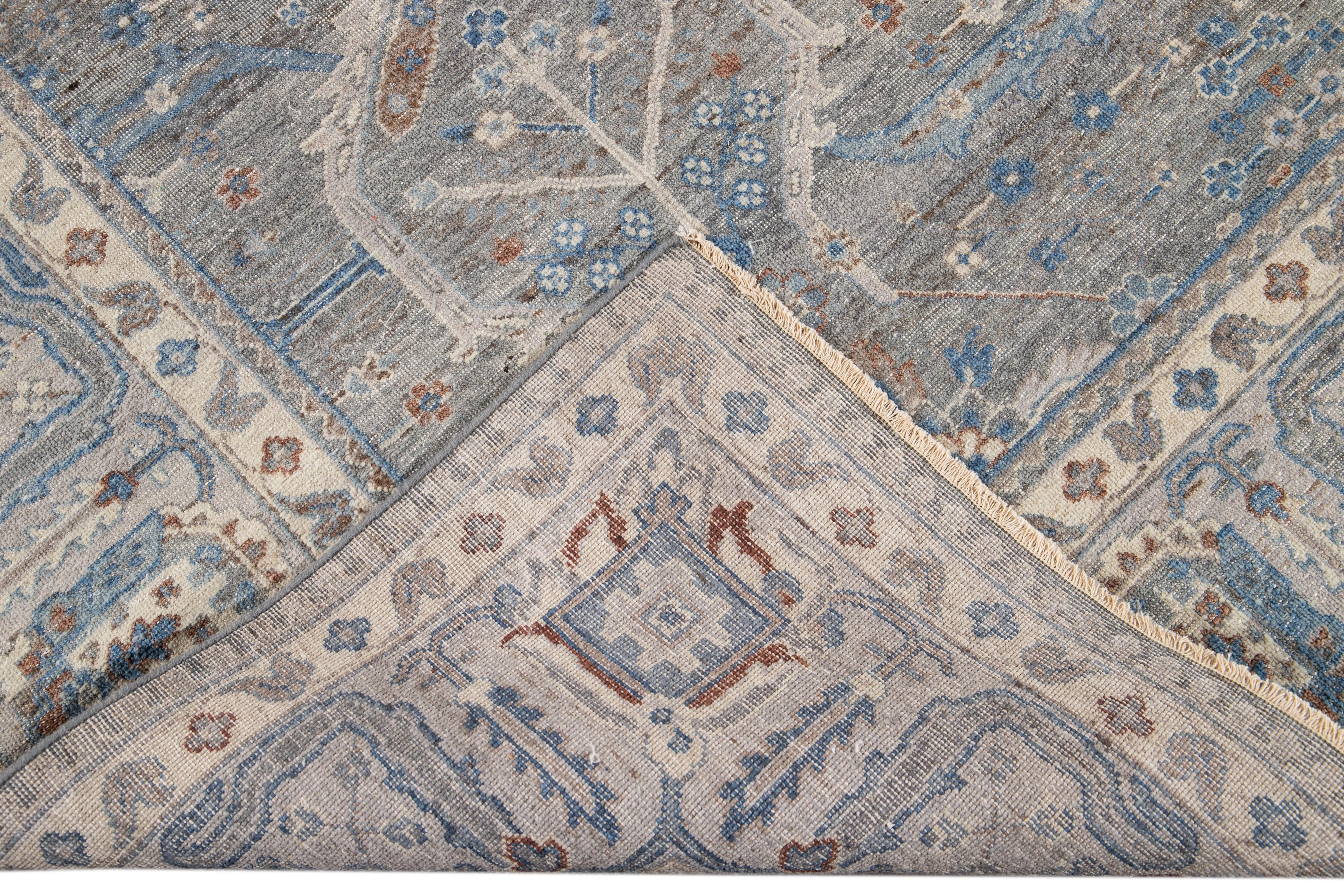 21st Century Contemporary Tabriz-Style Square Wool Rug For Sale 6