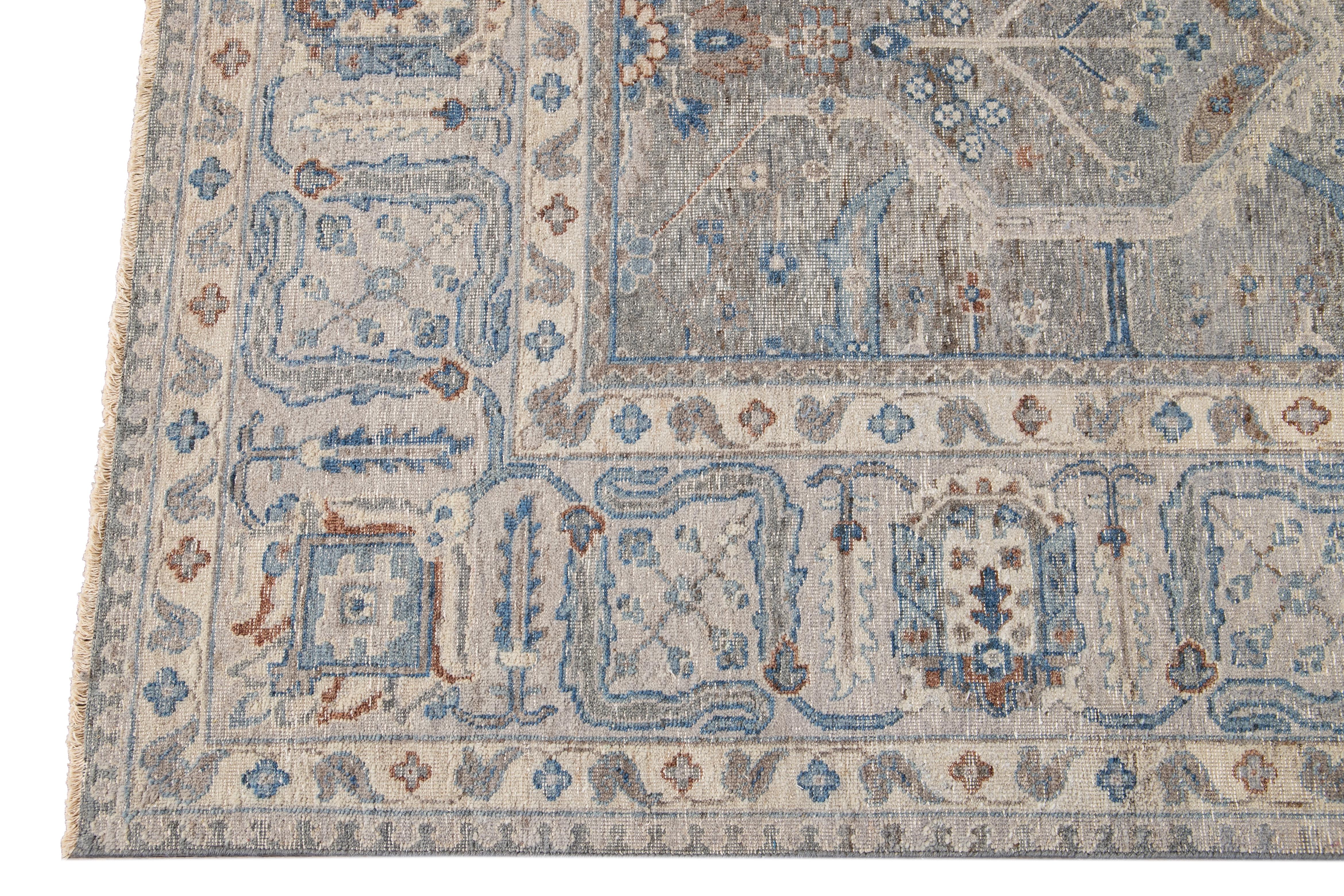 21st Century Contemporary Tabriz-Style Square Wool Rug For Sale 9