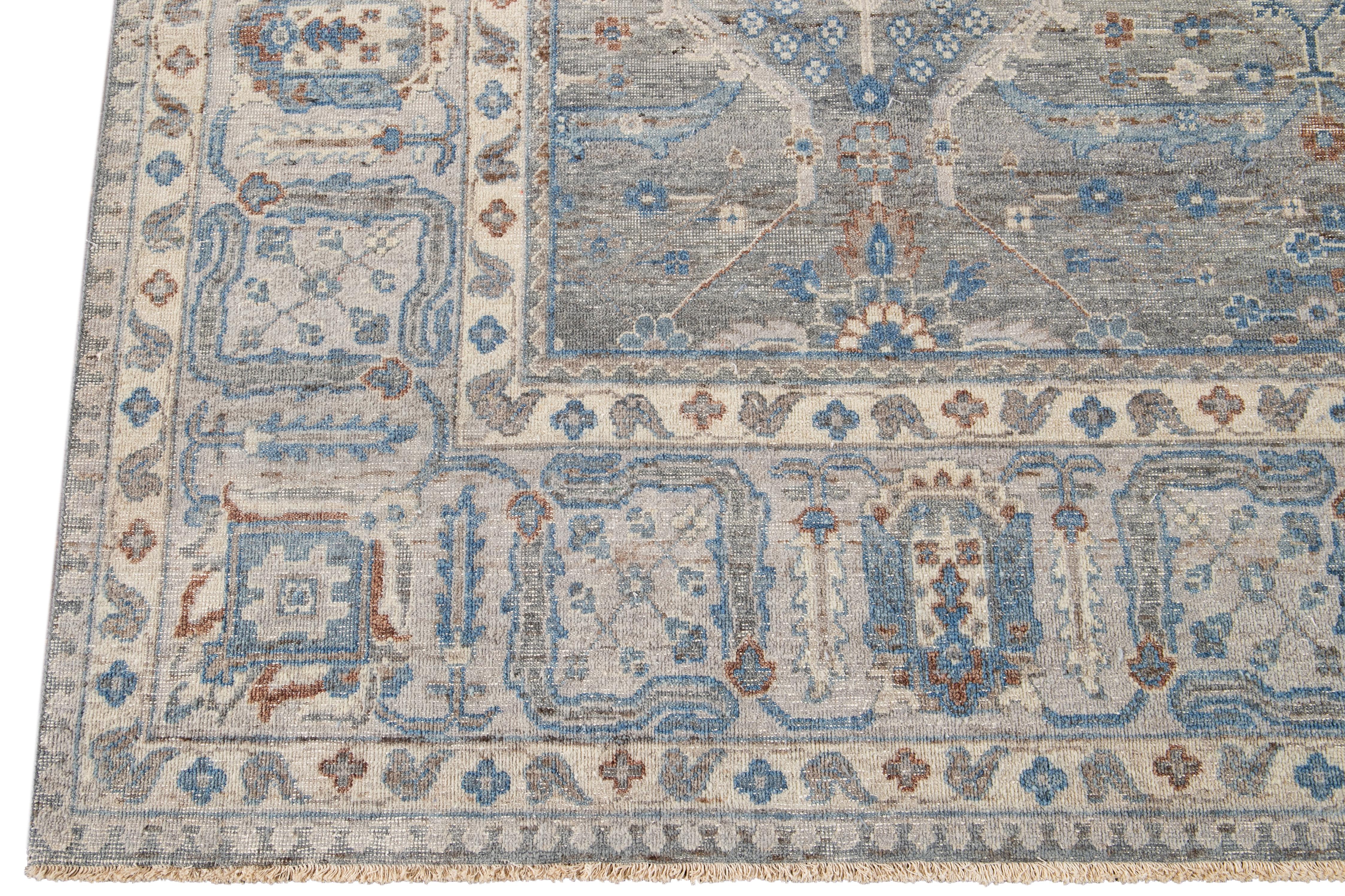 21st Century Contemporary Tabriz-Style Square Wool Rug For Sale 1